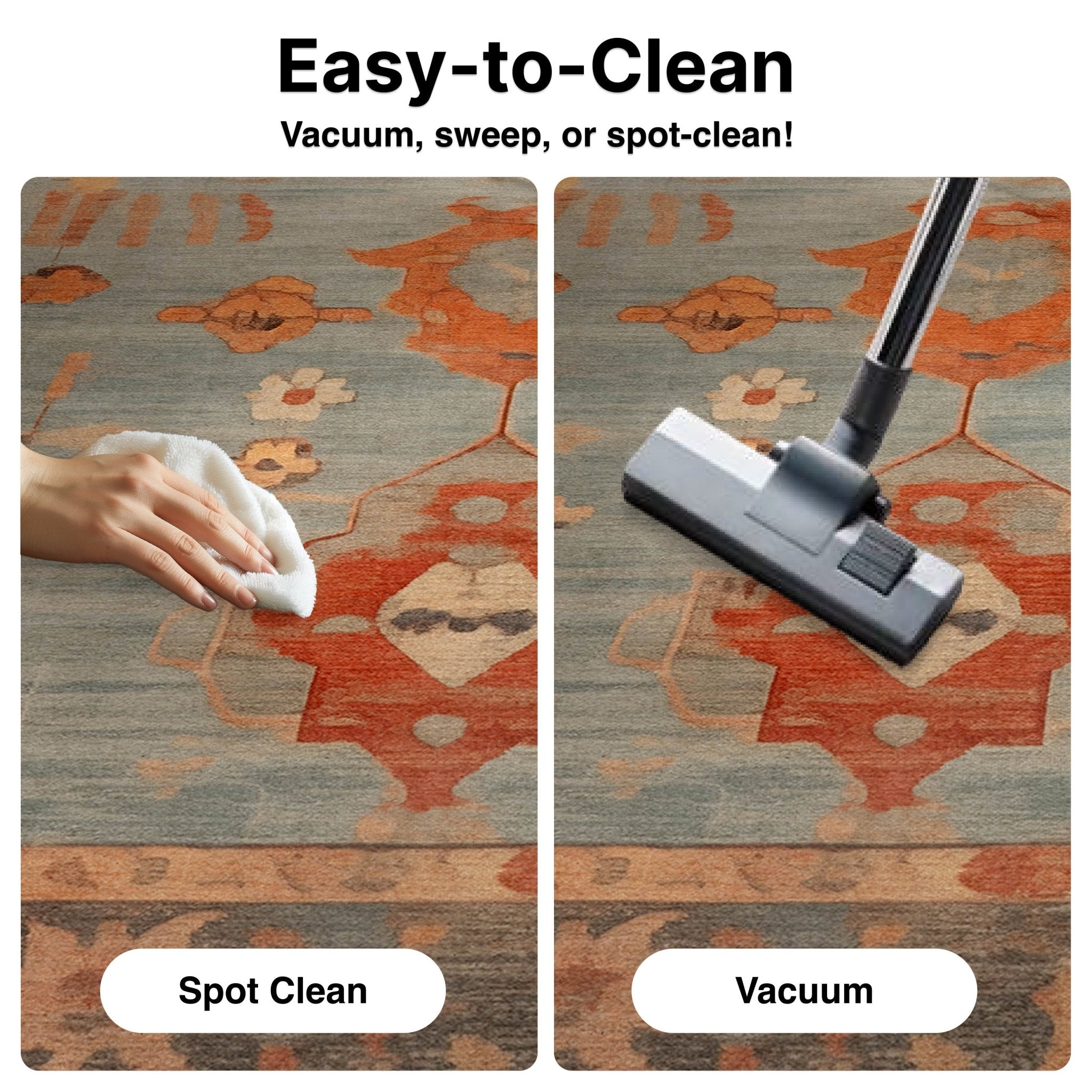 Pastel Tone On Tone - Updated Traditional Rug for Living Room Bedroom Dining Room ,Easy Clean、mySite、gigharbornorthrealestate