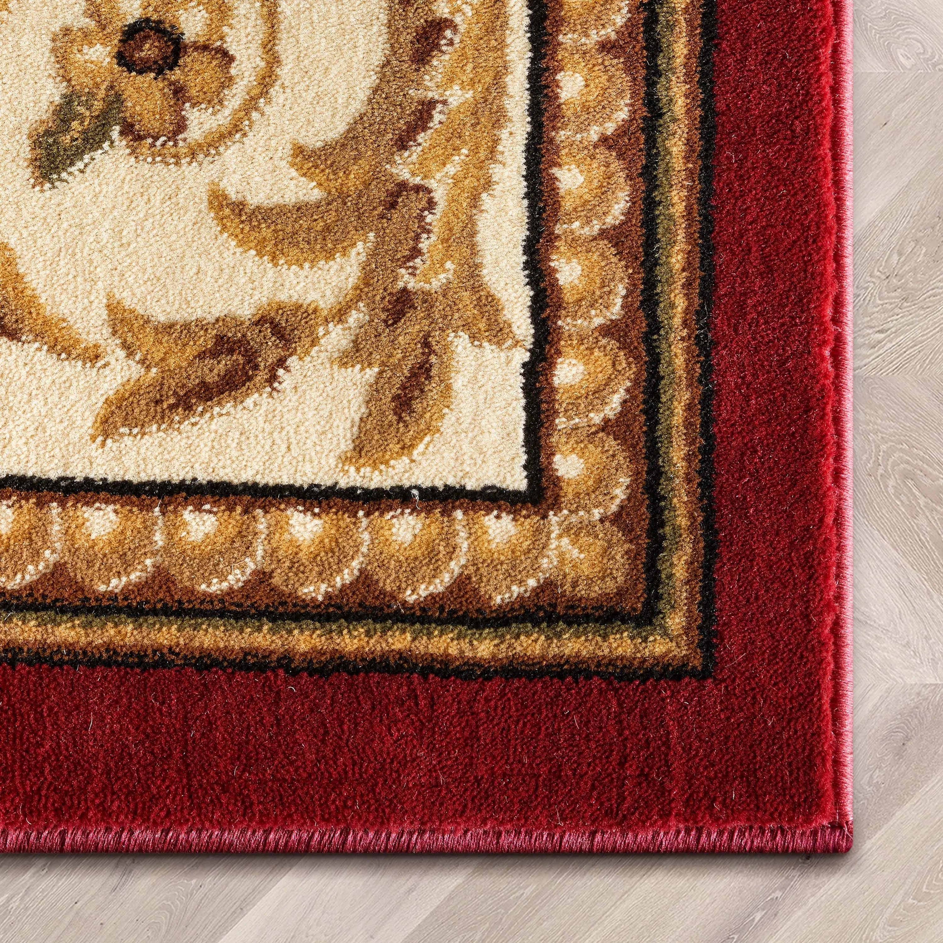 Fleur De Lis Red Formal Rug、mySite、gigharbornorthrealestate