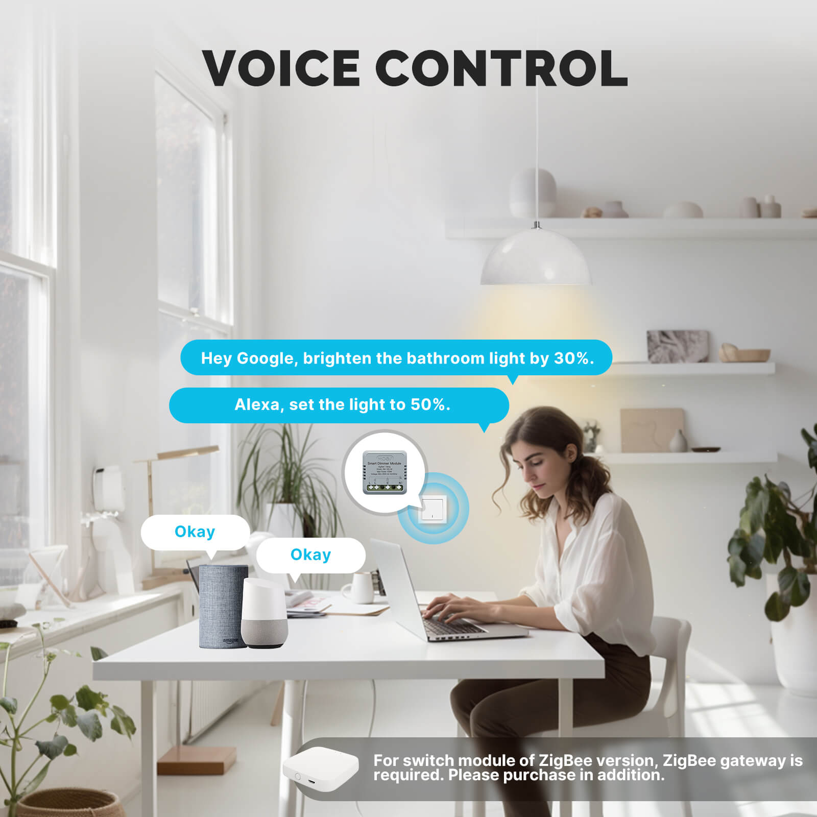 Zigbee Smart Dimmer Switch Module Timer Diy Breaker 1/2 Gang、mySite、fannypackpong