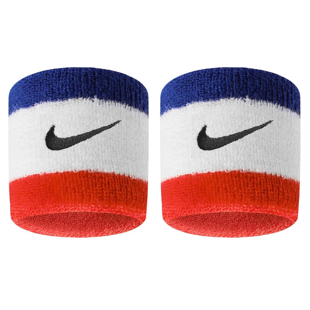 Nike Swoosh Wristband 2 Pack (Blue/White/Red)