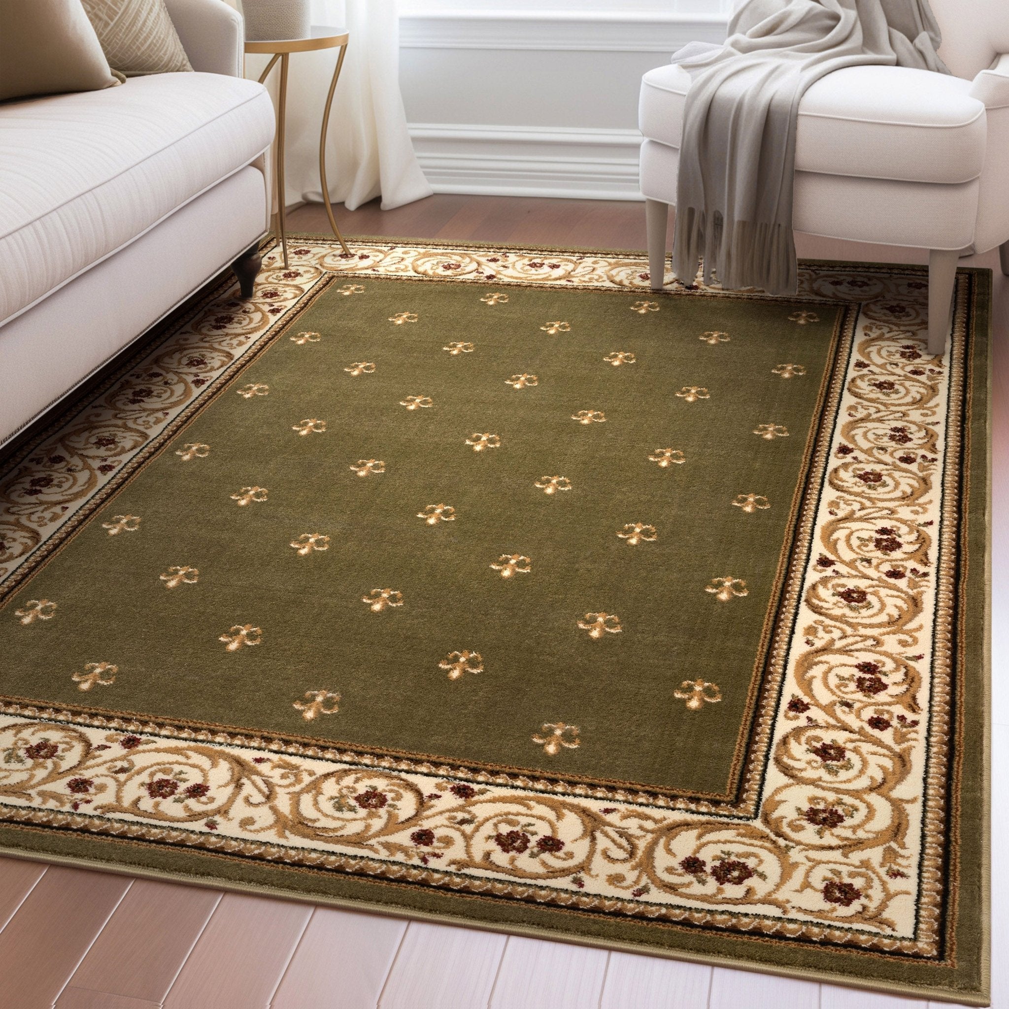 Fleur de Lis Elegance Easy to Clean Rug、mySite、gigharbornorthrealestate