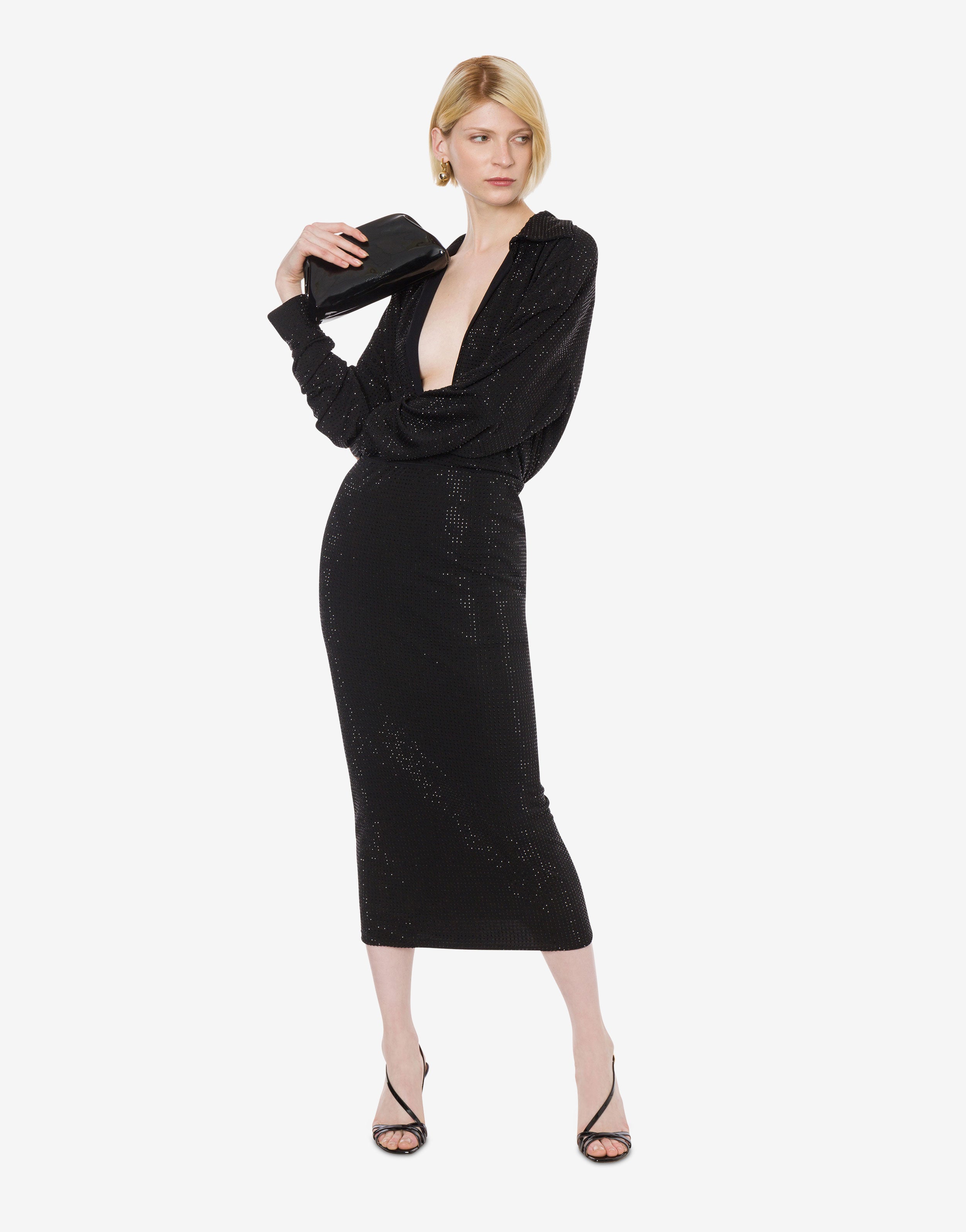 Gonna tubino in jersey crêpe con strass、mySite、aoinhome