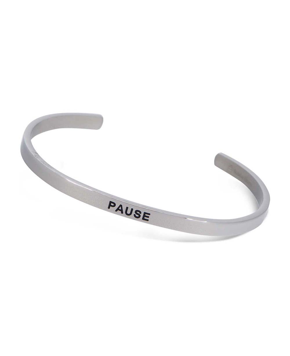 Inspirational Engraved Cuff Bracelet, Pause、mySite、topwebapps