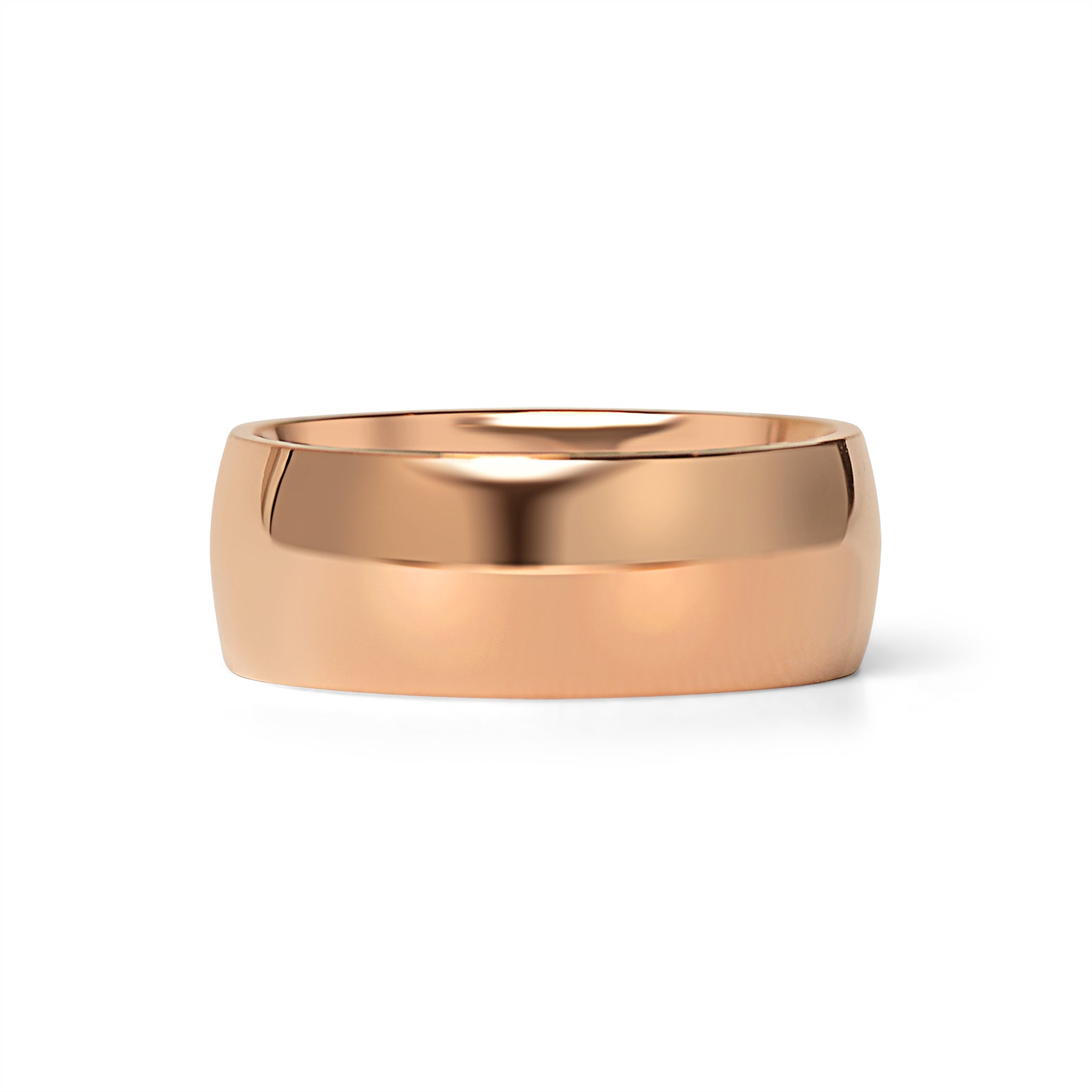 18K Rose Gold PVD Stainless Steel Rounded Blank Ring / CFR7008、mySite、dreamappss