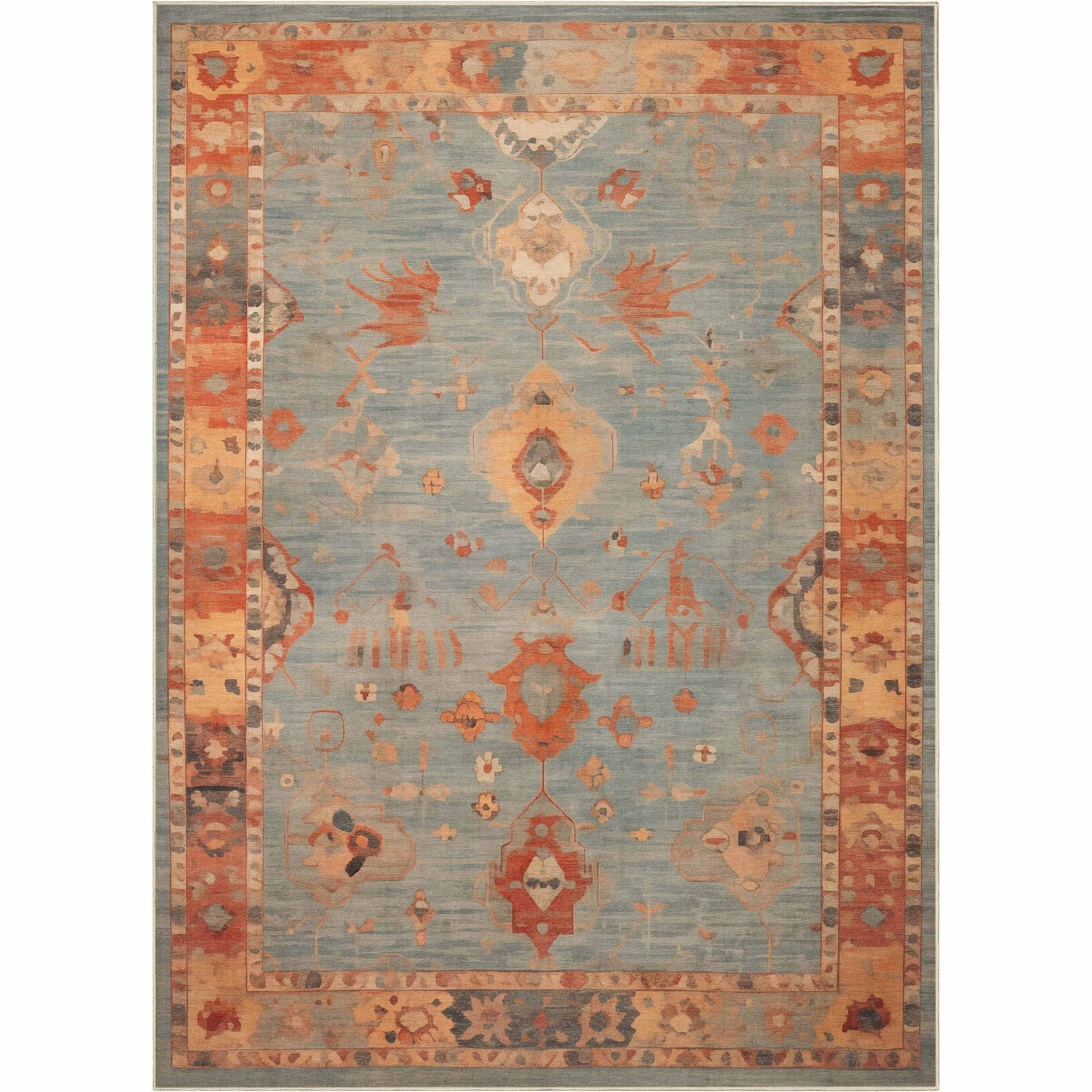 Pastel Tone On Tone - Updated Traditional Rug for Living Room Bedroom Dining Room ,Easy Clean、mySite、gigharbornorthrealestate