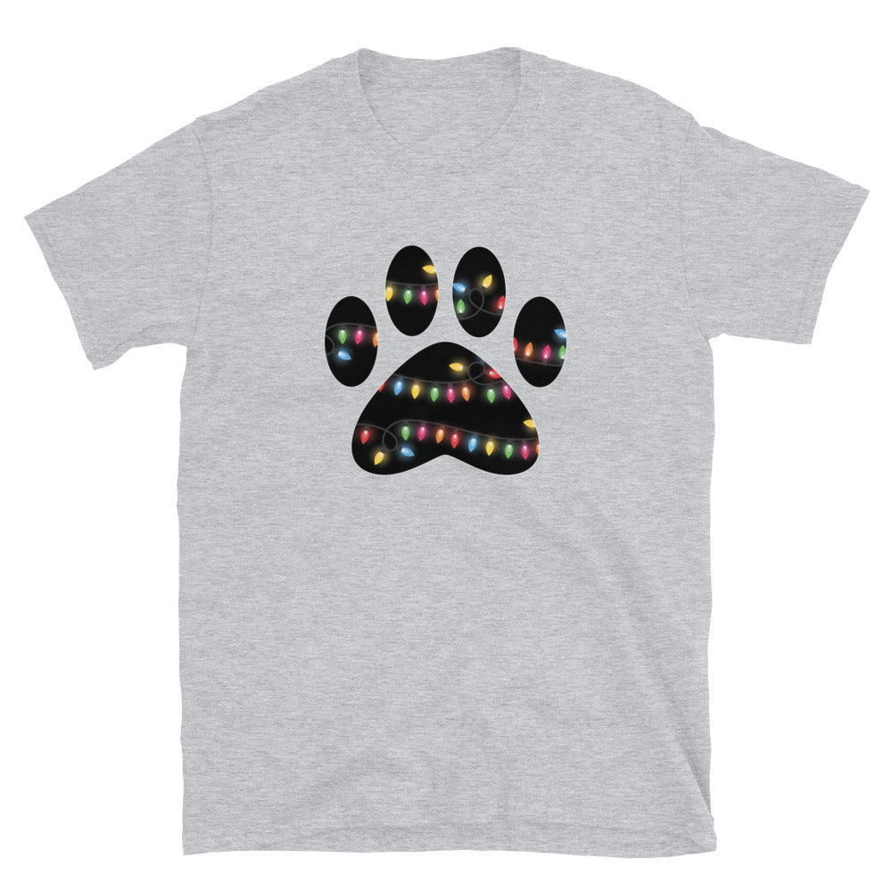 Christmas Lights Paw Print T-Shirt、mySite、camillekostekn