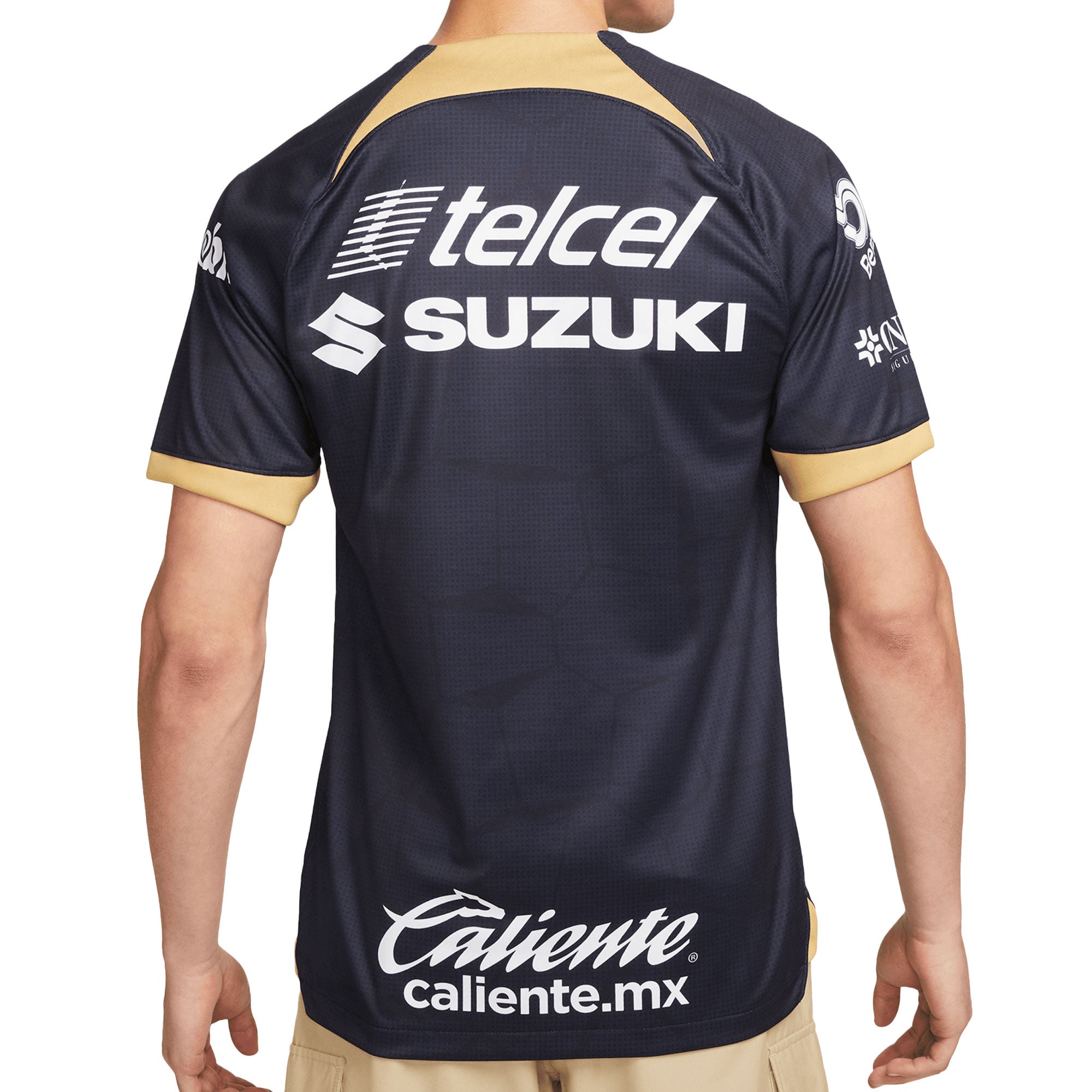 Nike Men's Pumas UNAM 2023/24 Away Jersey Obsidian/Gold、mySite、noshort