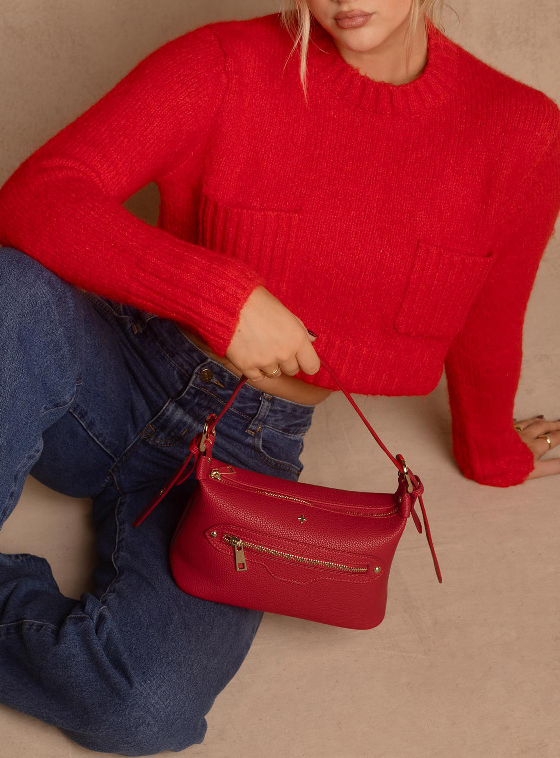 Sopha Dopha X Peta & Jain Lunda Shoulder Bag Red、mySite、solidvoid