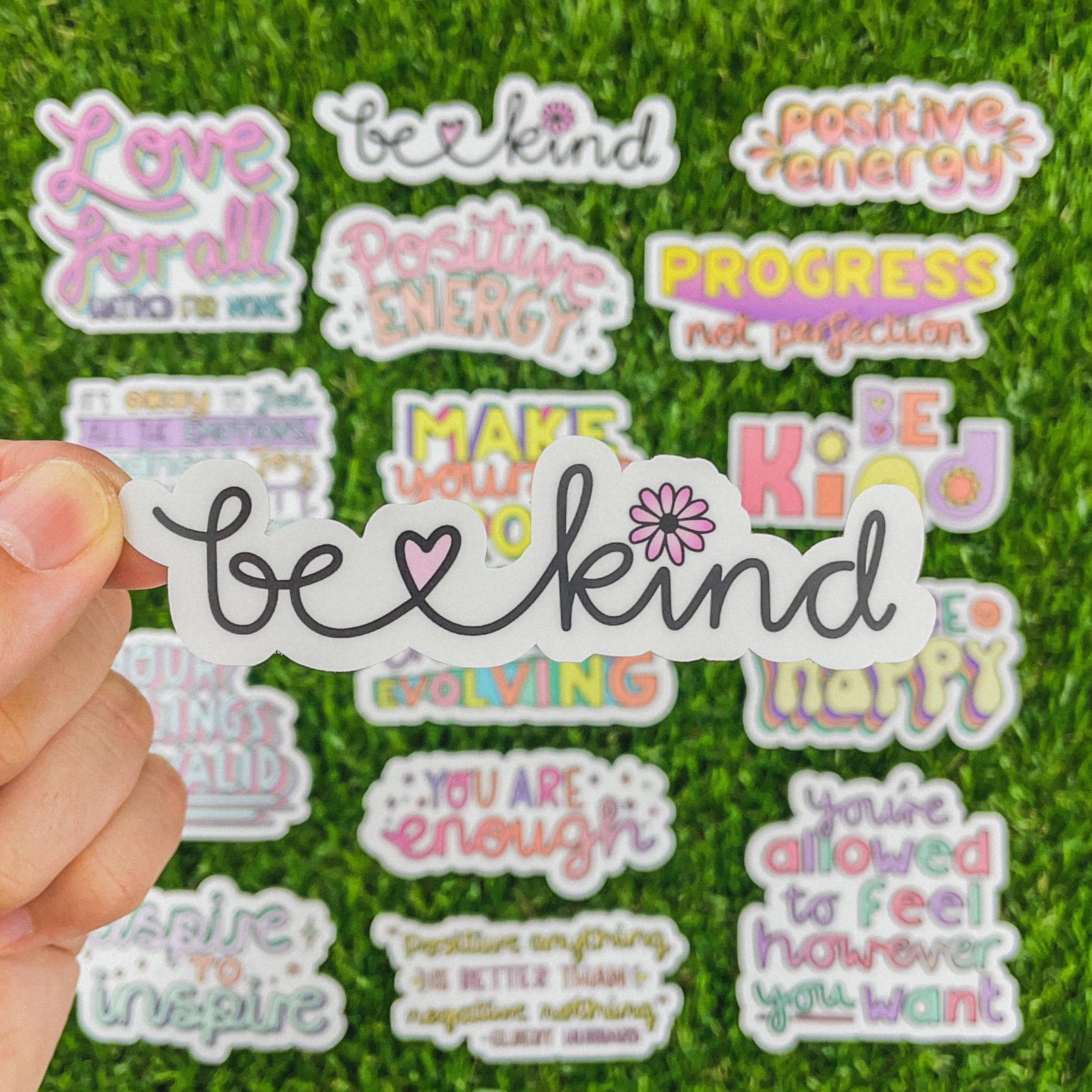  Be Kind Cursive Floral Sticker、mySite、elrpsem3k