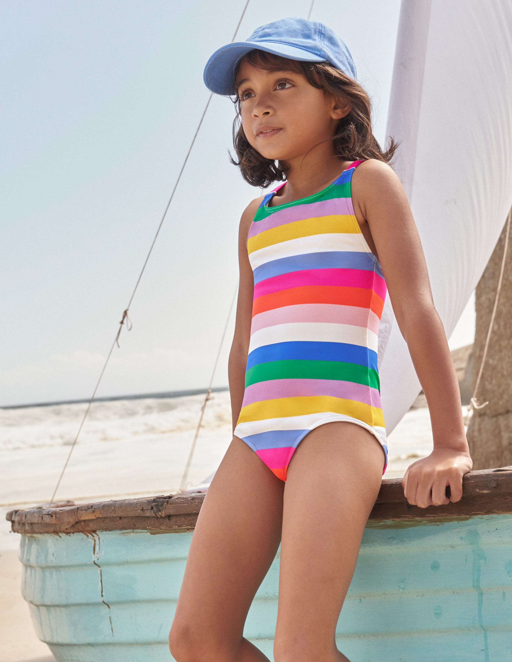  Cross-back Printed Swimsuit-Rainbow Multi、mySite、ashleygrahame