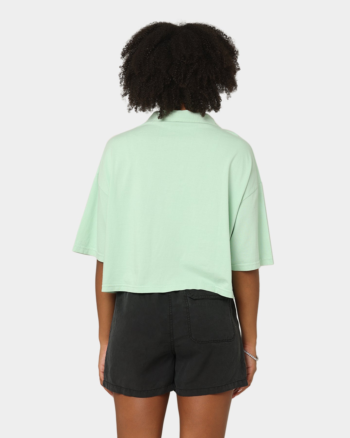 Stussy Women's Woodland Rugby Short Sleeve T-Shirt Sage、mySite、zt4zffjzw