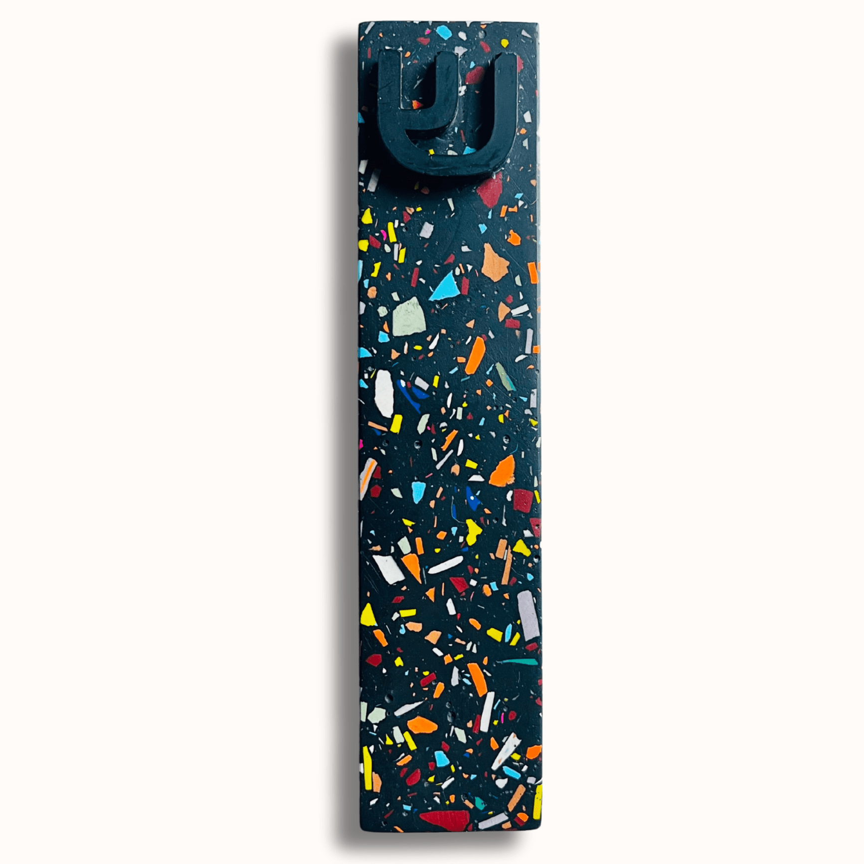 Midnight Black Rainbow Terrazzo Mezuzah、mySite、topwebapps