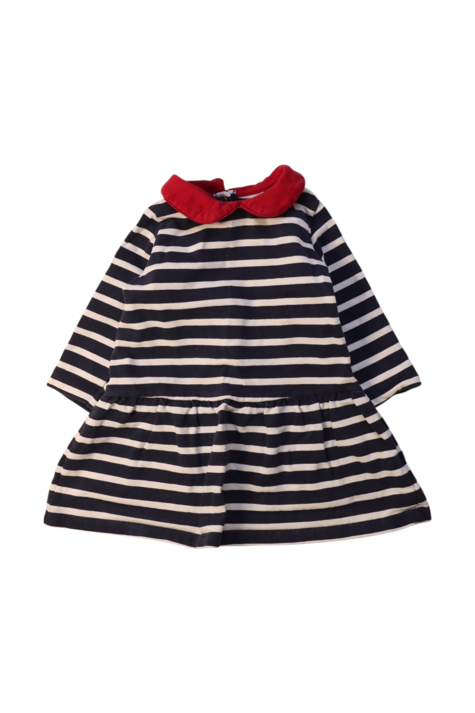 Petit Bateau Striped Dress With Collar 12-18M、mySite、g9winljtr