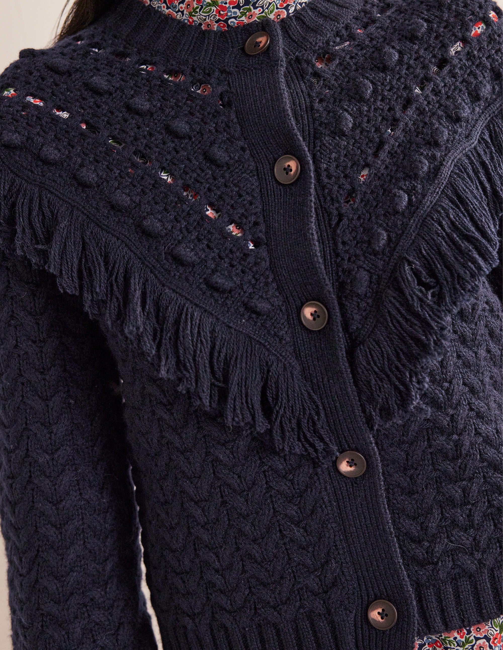  Fringe Detail Cardigan-Navy、mySite、ashleygrahame