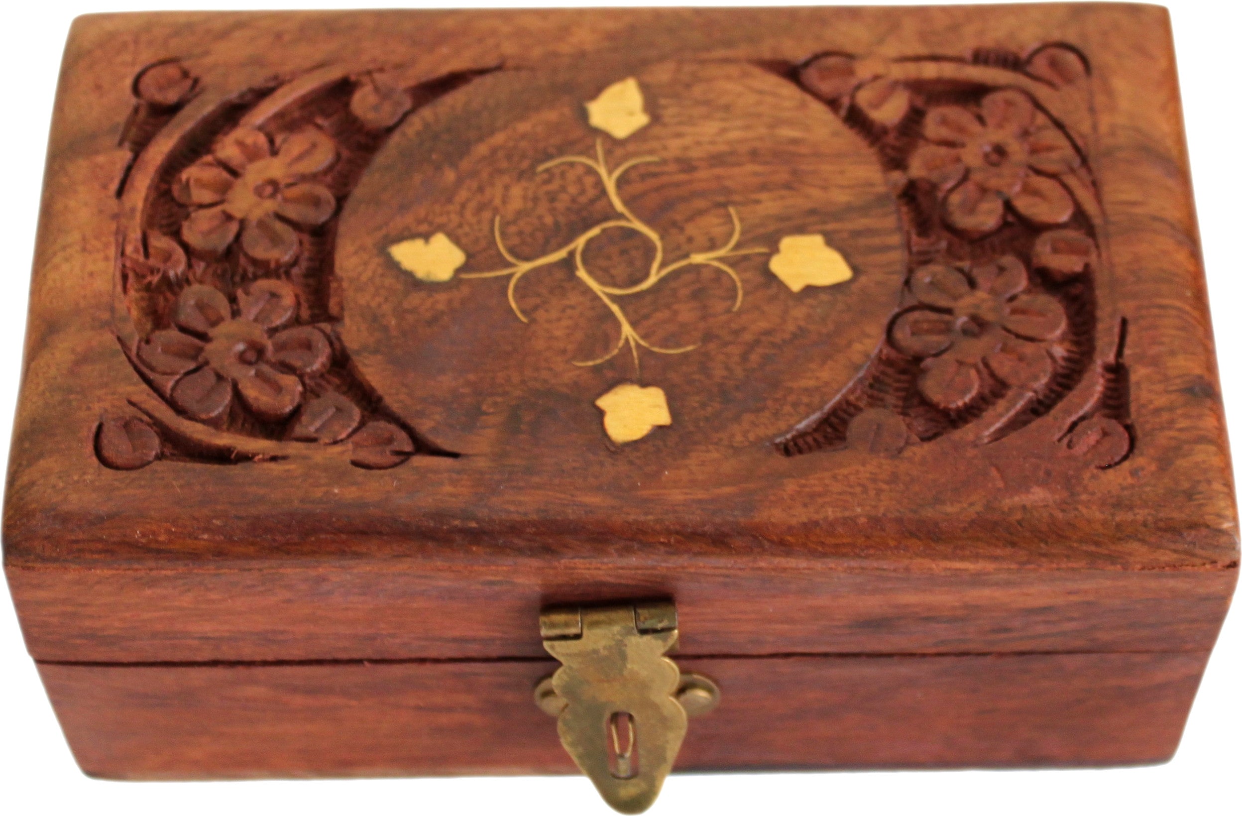 Decorative box - wooden 5 x 3 x 1.4 Inches ( carved by Hand ) by Holy Land Market、mySite、topwebapps