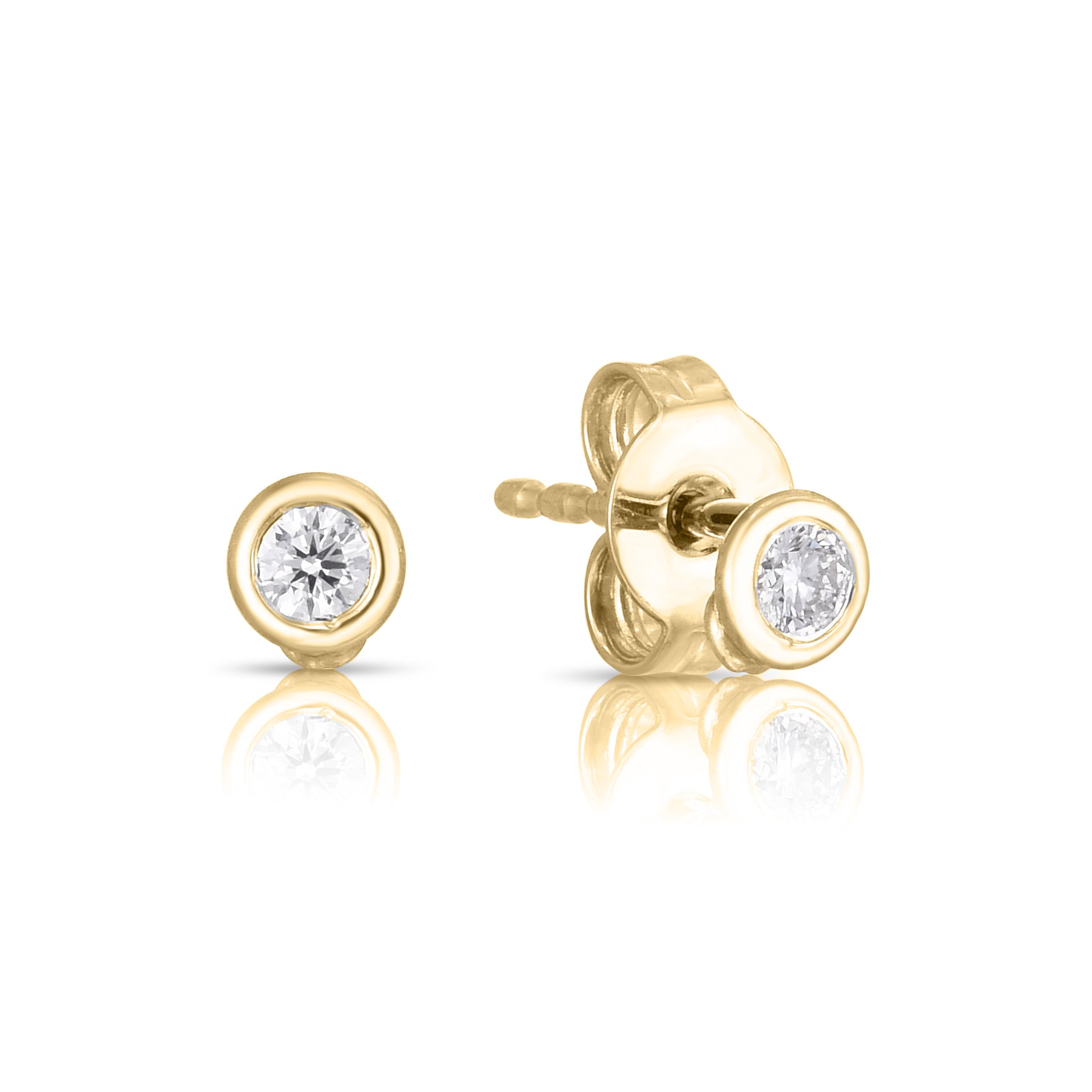 18K Gold Tiny Treasures Diamond Stud Earrings - 18K Yellow Gold、mySite、hinf8tx79