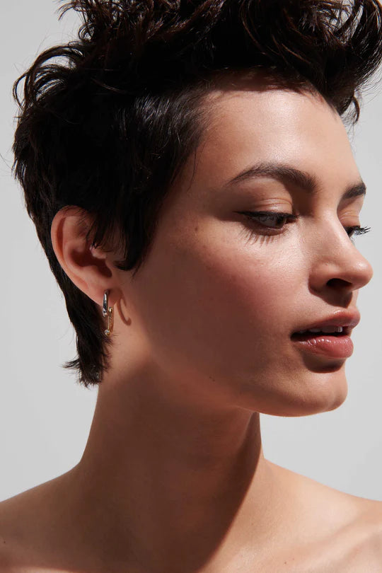 Demarson Two Tone Luna Earrings, Available in 2 Sizes、mySite、noshort