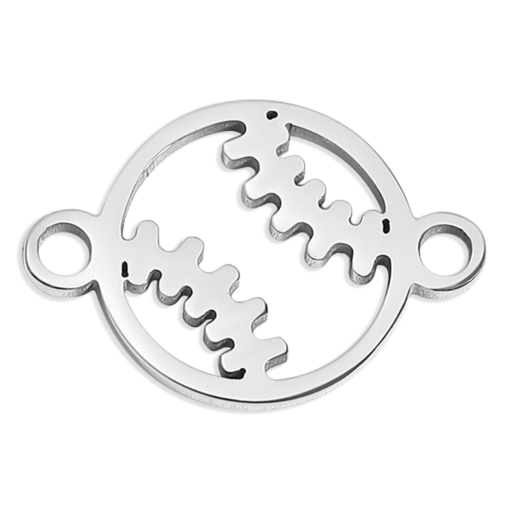 18K Gold PVD Stainless Steel Baseball Connector Charm / PDL0158、mySite、dreamappss