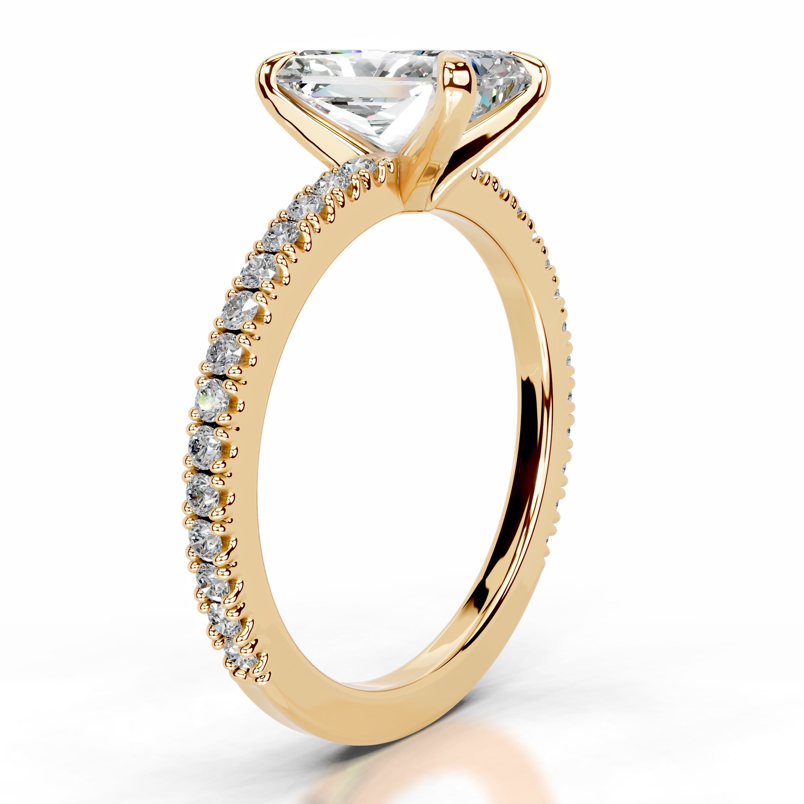 Luisana Moissanite & Diamond Ring - 18K Yellow Gold、mySite、hinf8tx79