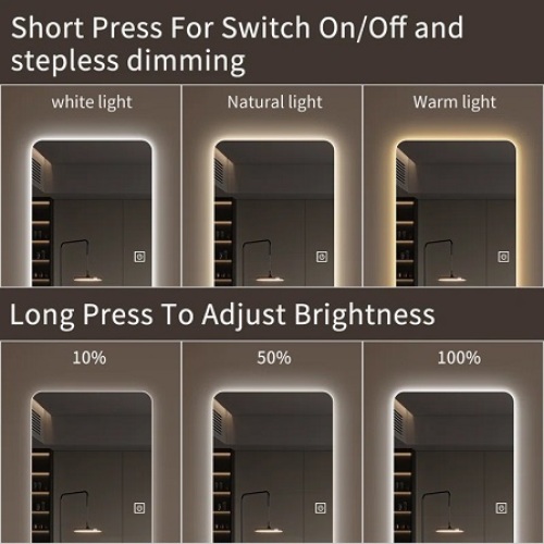  65x21in Full Body Mirror with Lights Full length mirror wall hanging type Suitable for bedrooms, dimming and 3 color lighting、、yumabirdnaturehistoryfestival