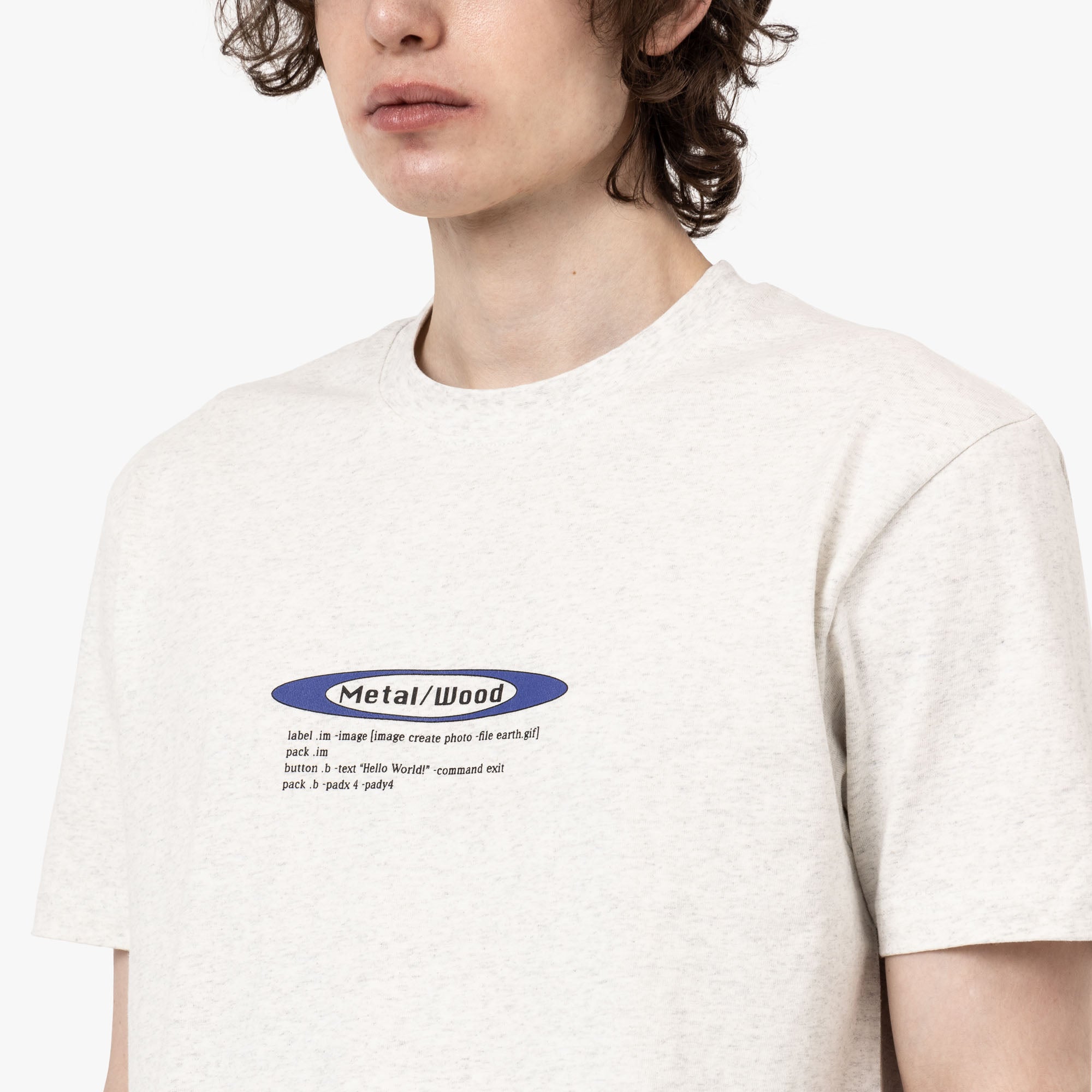  Metalwood Hello World T-Shirt Grey、mySite、merchandisen