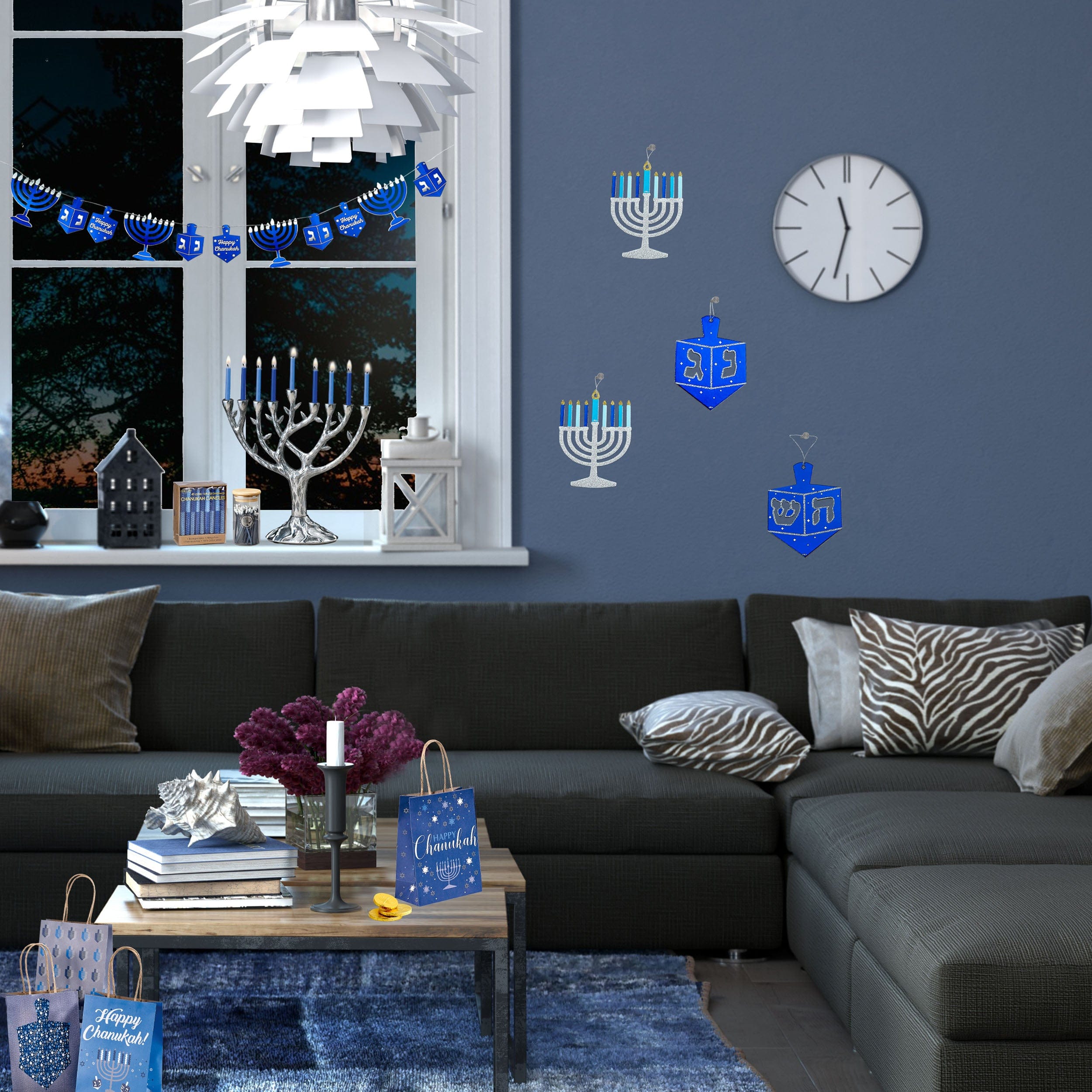 Menorahs and Dreidels Foil Garland - 9 Feet、mySite、topwebapps