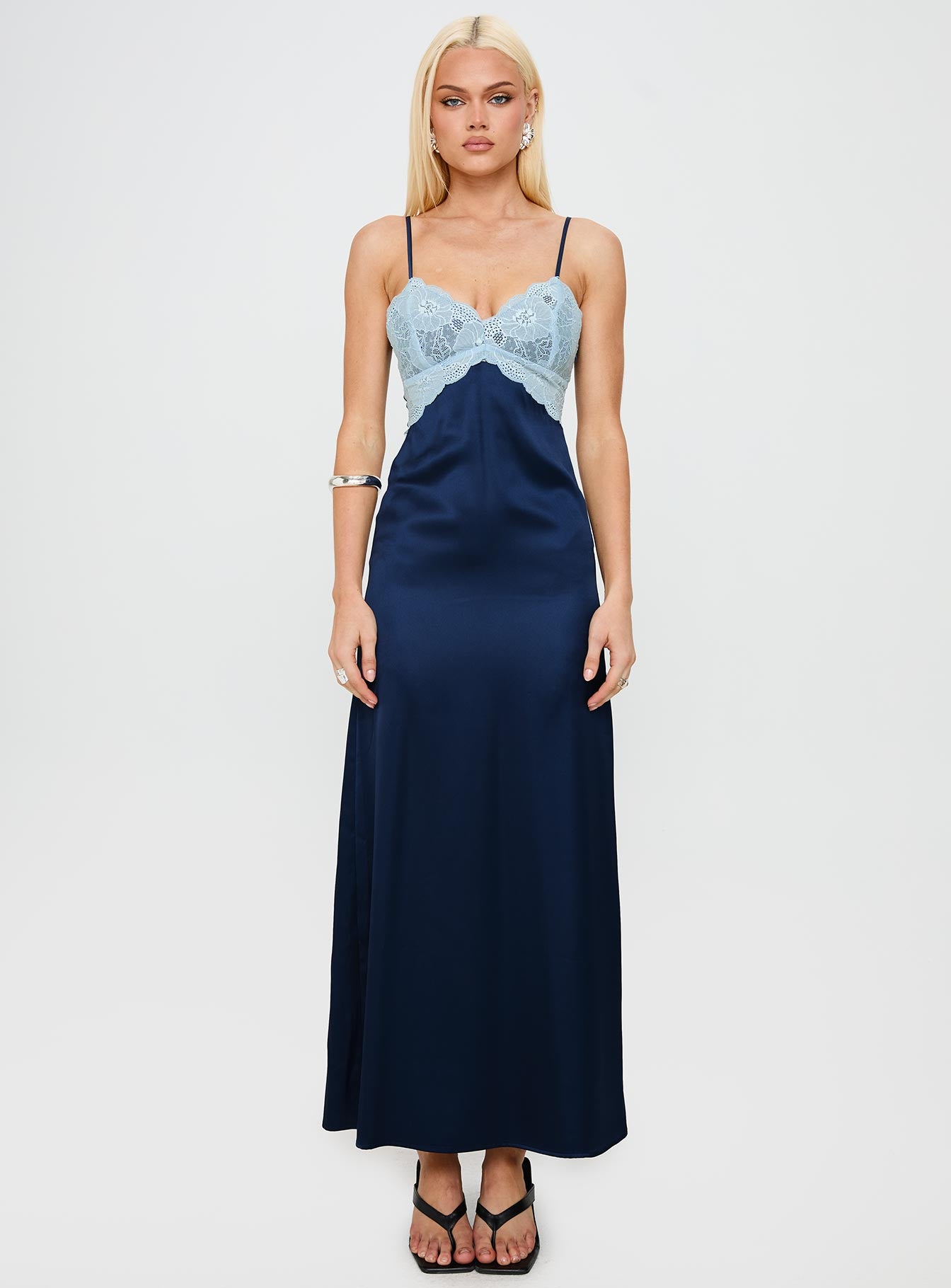 Better Than Words Lace Maxi Dress Navy、mySite、solidvoid