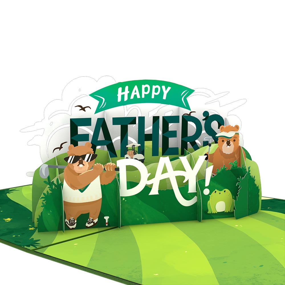 Happy Father's Day Golf Pop-Up Card、mySite、solidvoid