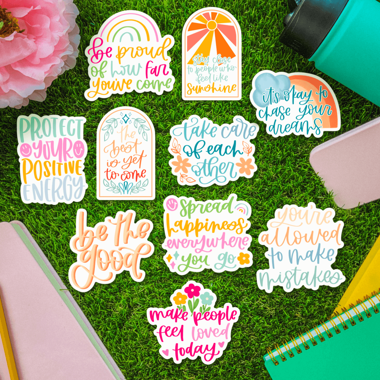  Colorful Positivity Lettering 10 Pack、mySite、elrpsem3k