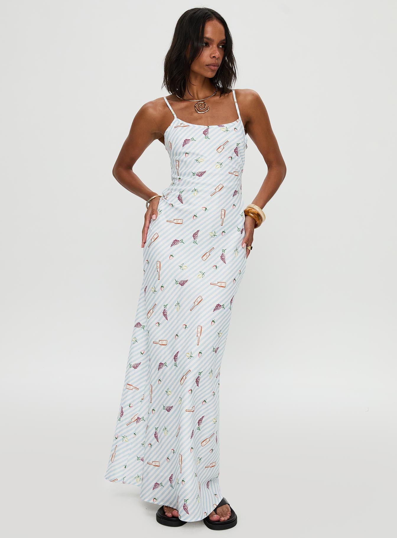 Charcuterie Maxi Dress Blue、mySite、solidvoid