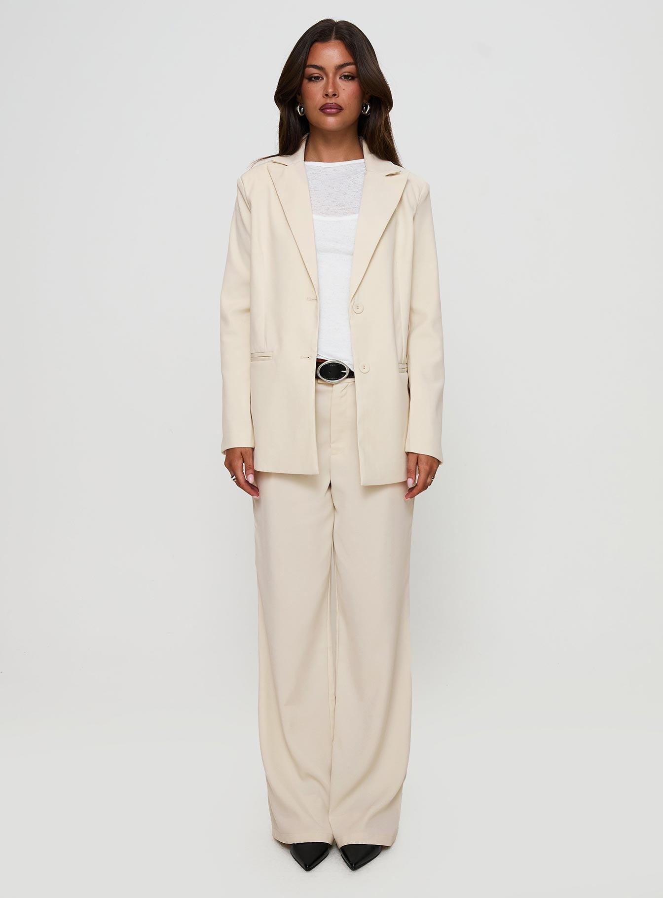 Crowd Pleaser Oversized Blazer Cream、mySite、solidvoid