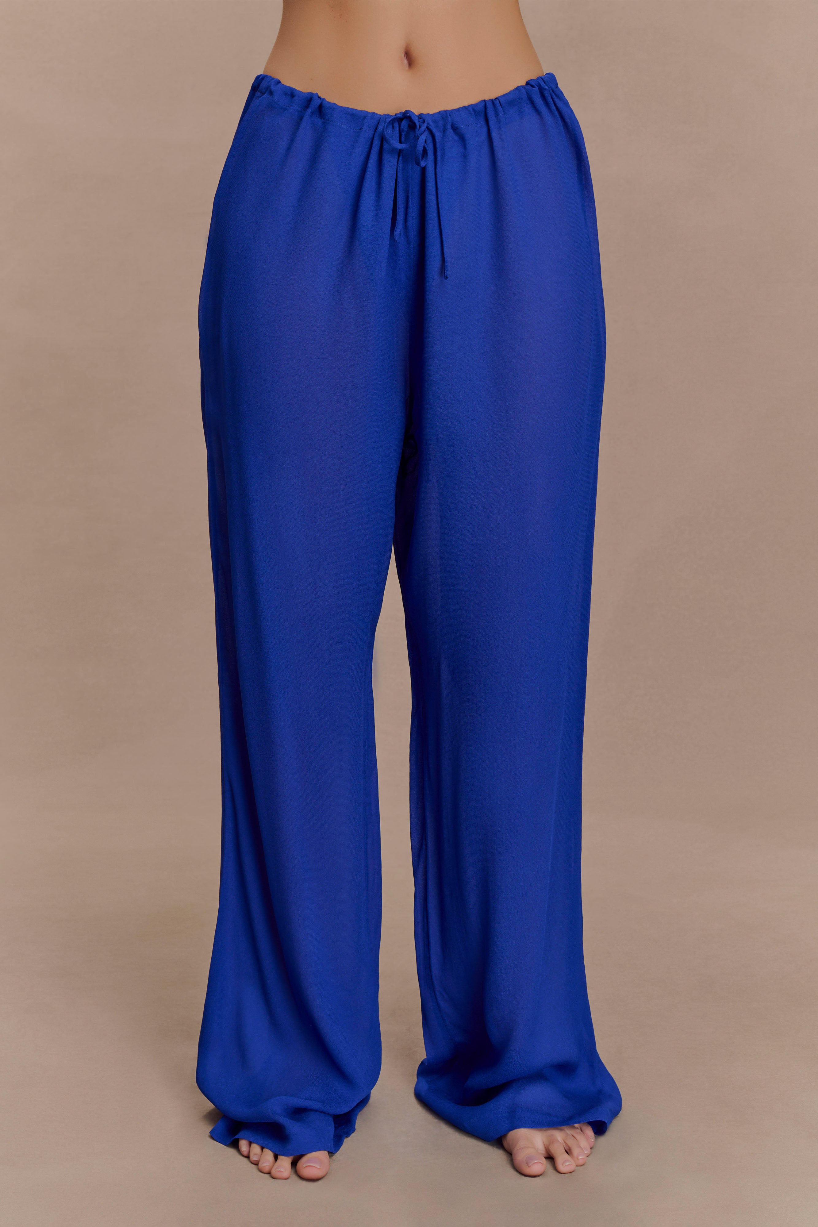 Tonya Sheer Straight Leg Pant - Cobalt Blue、mySite、solidvoid