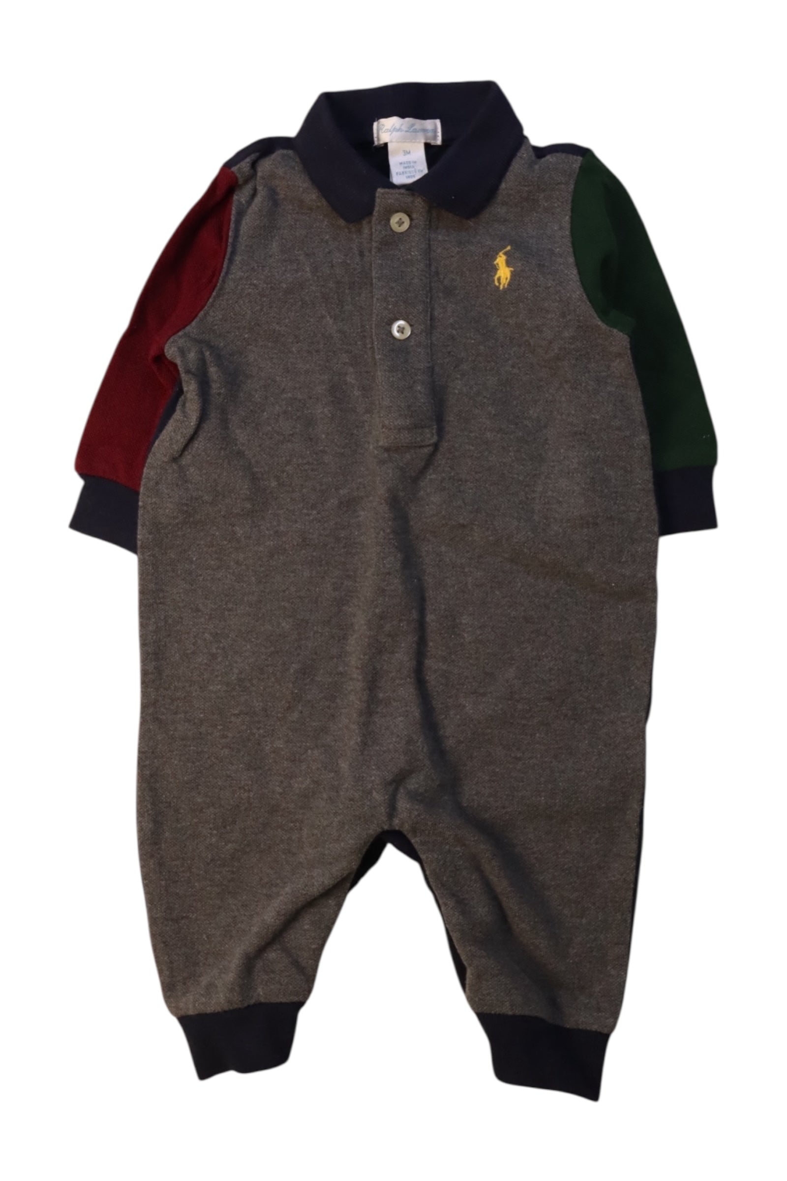 Ralph Lauren Collared Long Sleeve Romper 0-3M、mySite、g9winljtr