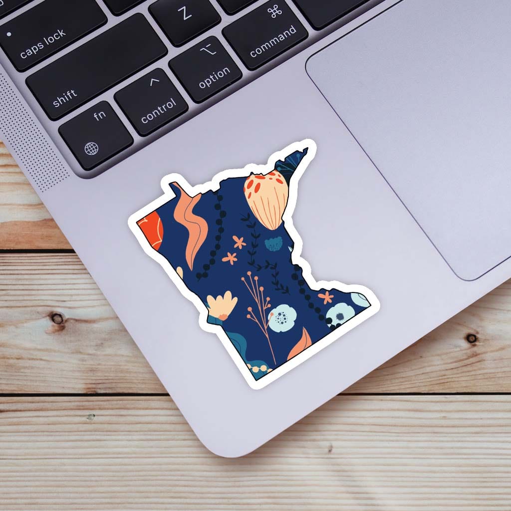  Minnesota Blue Floral Abstract Sticker、mySite、ghnorth