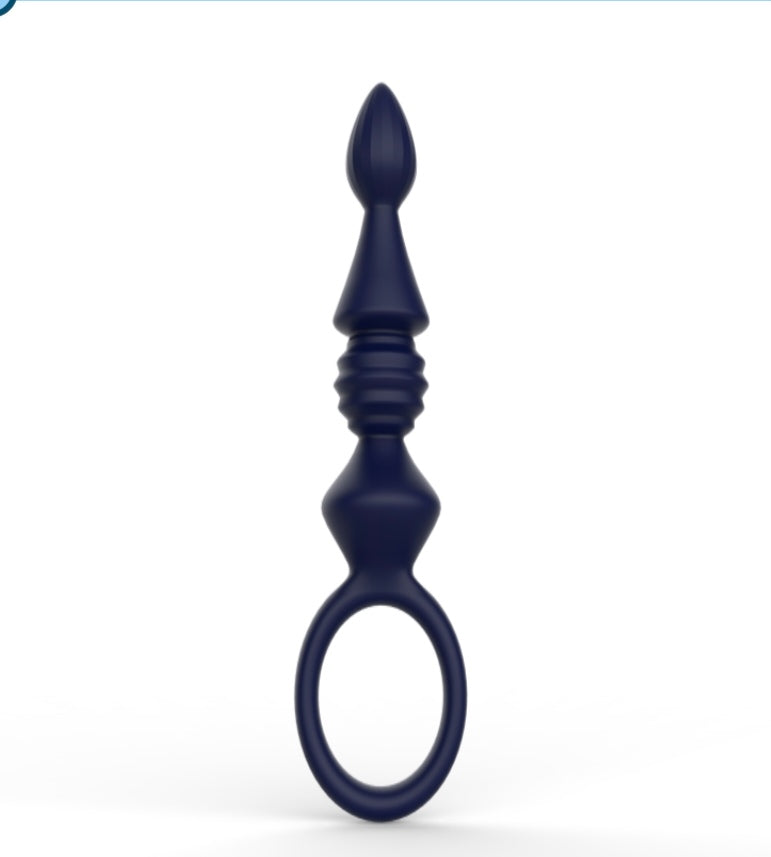 Andoni 3D Silicone Bead Anal Plug | Black | With Pull Ring |、mySite、bottomscart