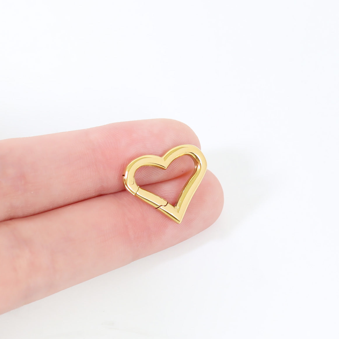 18K Gold PVD Stainless Steel Small Heart Carabiner / ENC0039、mySite、dreamappss