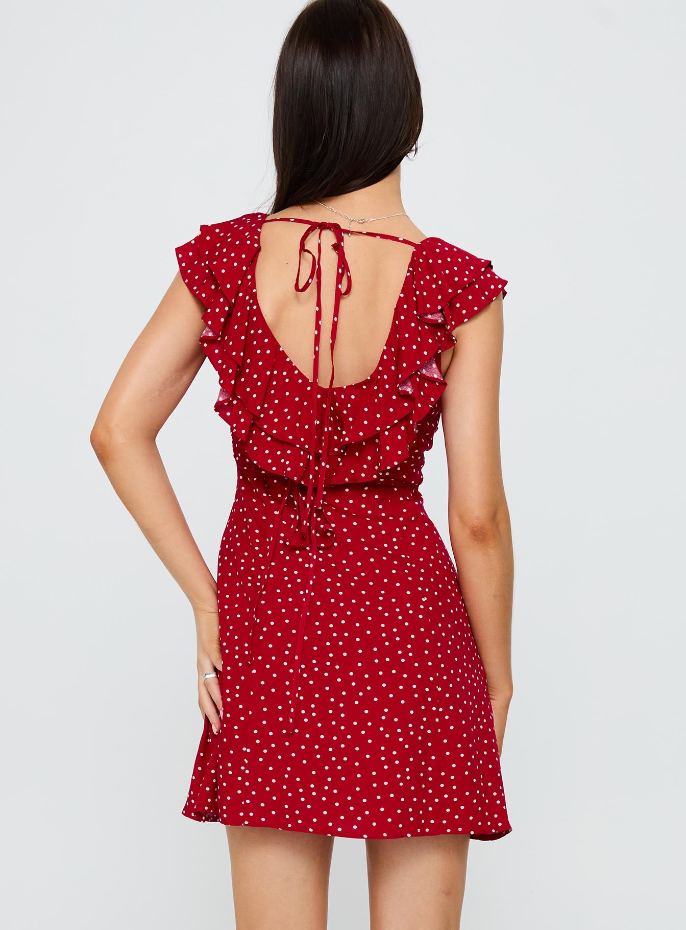 Cherry Schnapps Flutter Mini Dress Red Polka、mySite、solidvoid