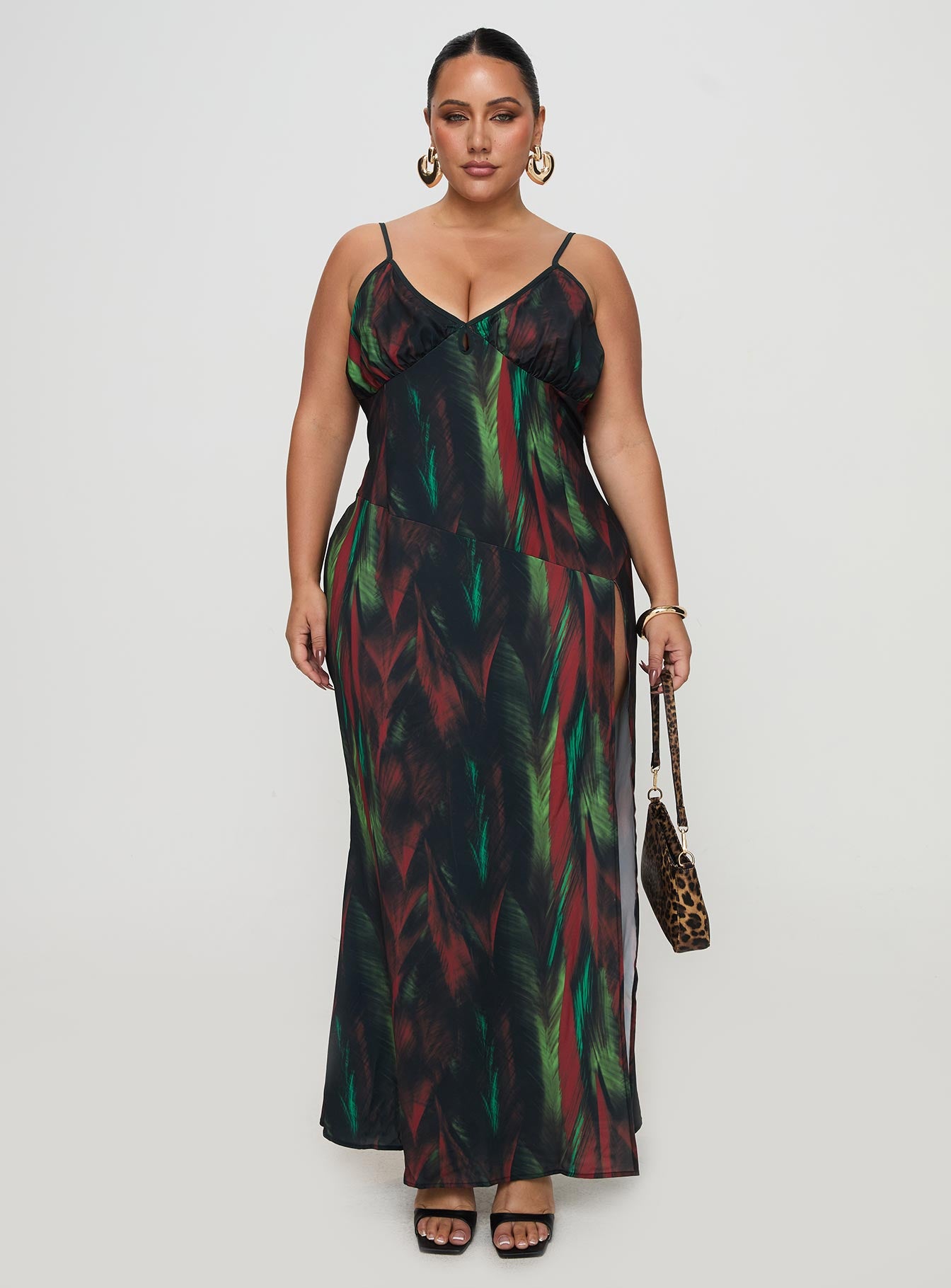 Feather Maxi Dress Multi Curve、mySite、solidvoid