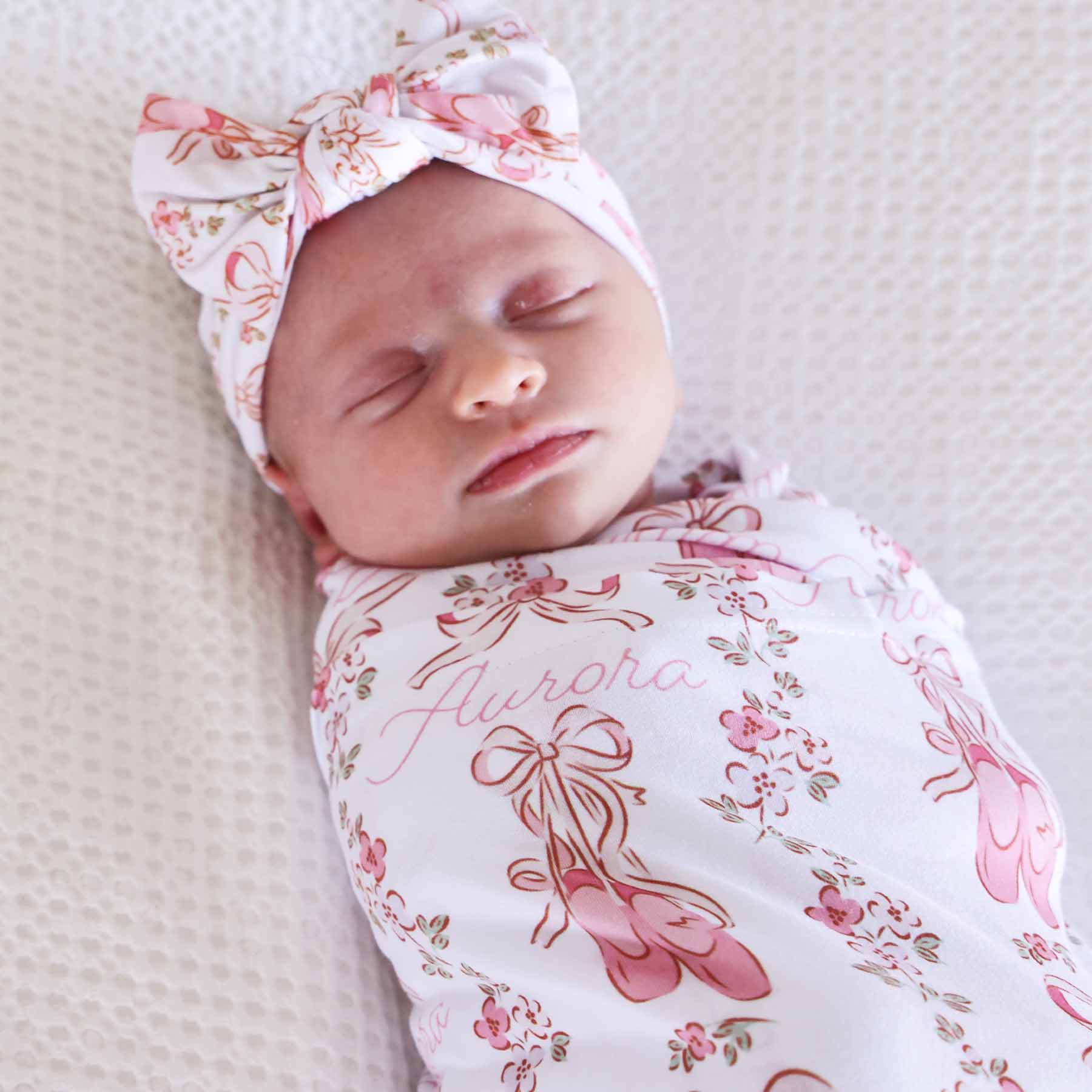 Ballet Blossoms Personalized Swaddle Blanket、mySite、layawaytickets