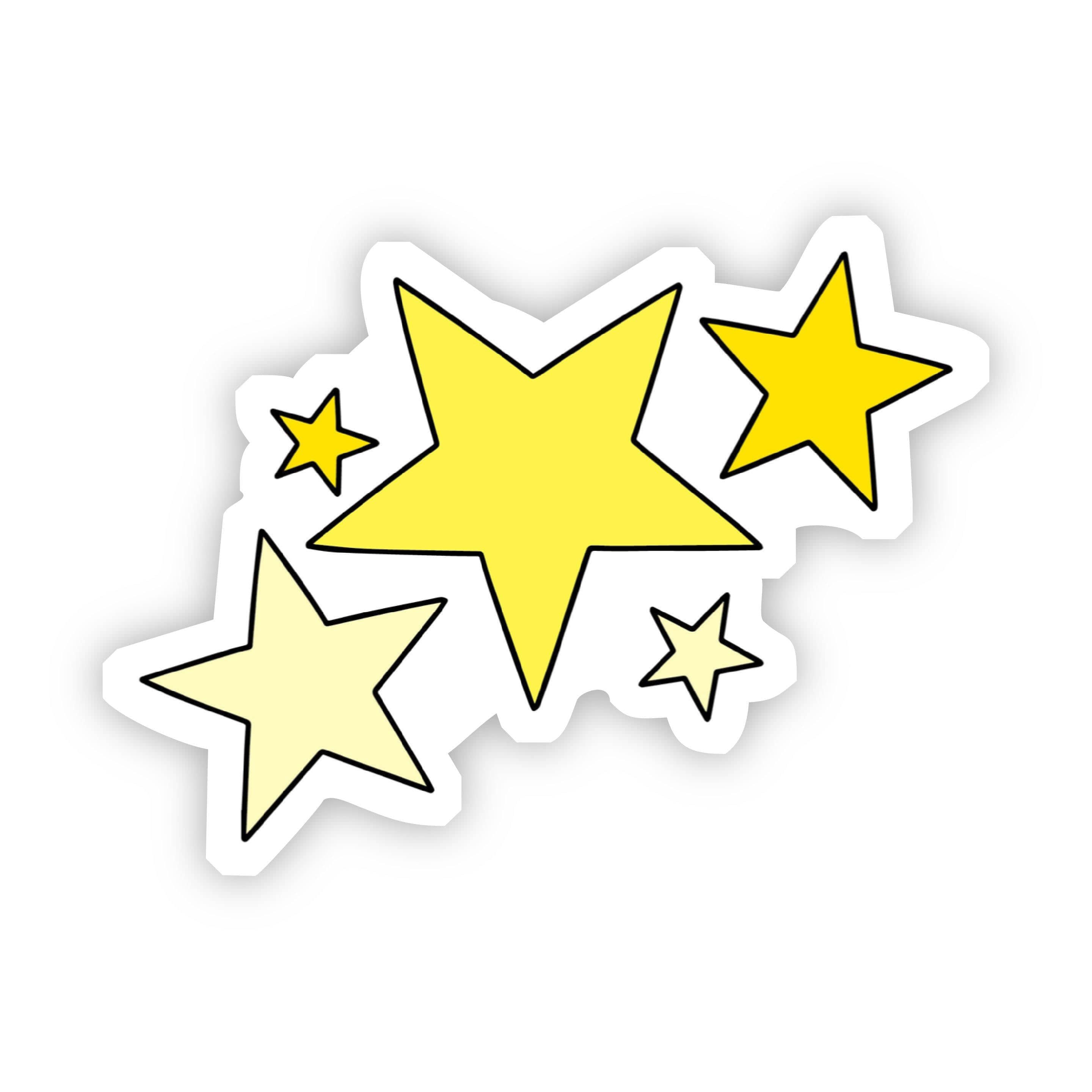  Yellow Stars Aesthetic Sticker、mySite、elrpsem3k