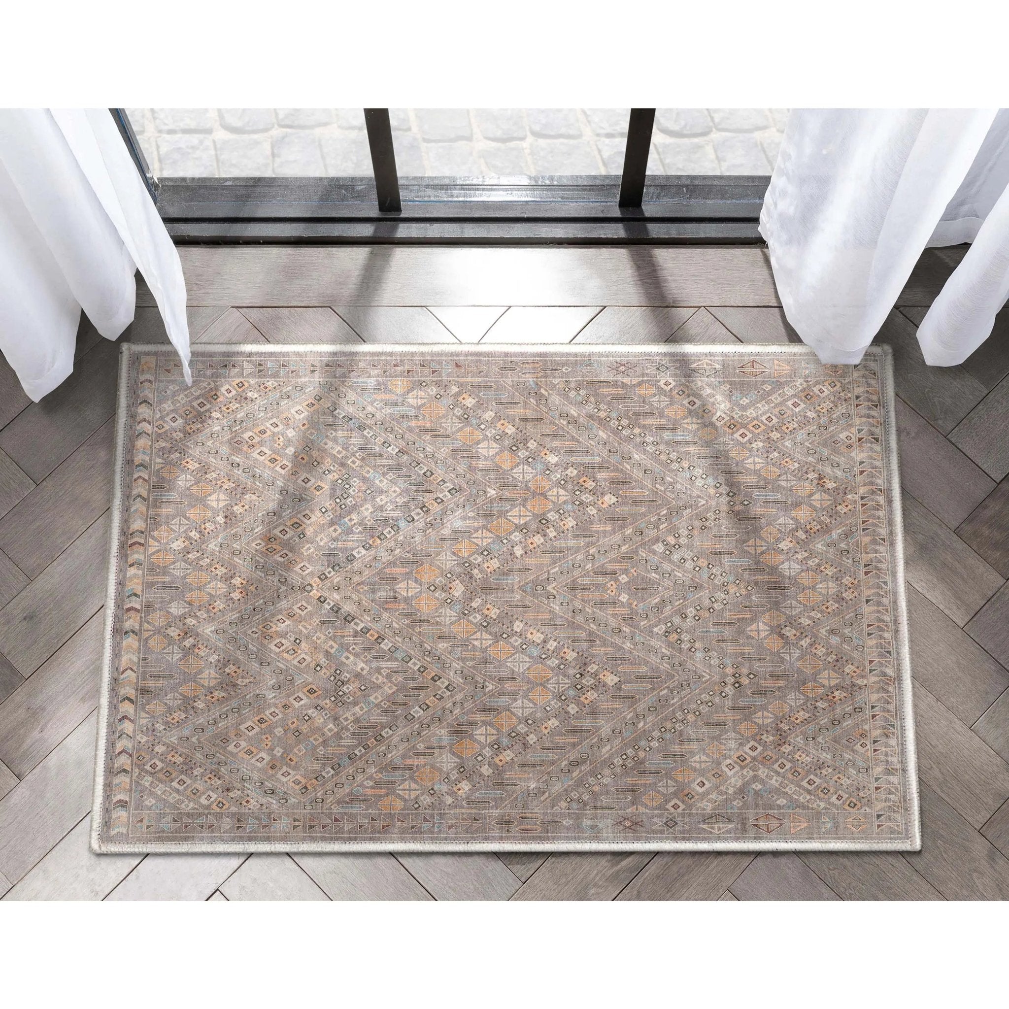 Anya Vintage Tribal Chevron Grey Flat-Weave Rug、mySite、gigharbornorthrealestate