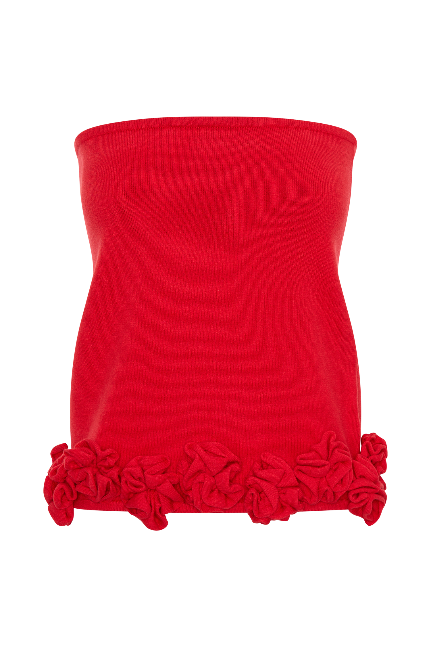Gianna Knit Mini Skirt With Flowers - Red、mySite、solidvoid