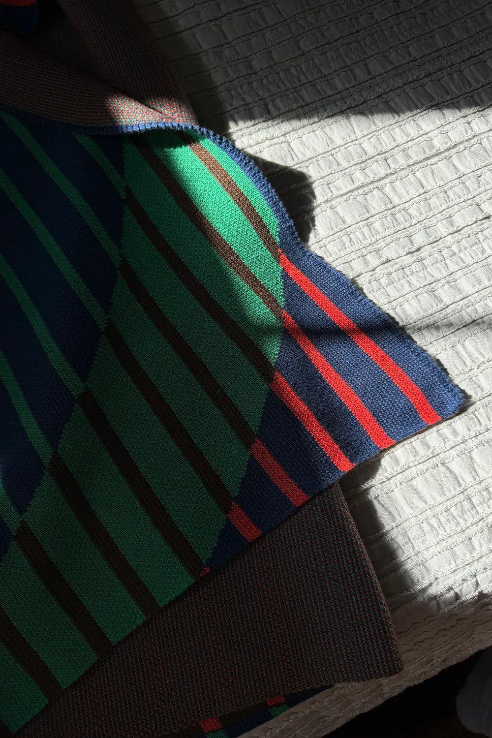 Orbit Stripe Combed Cotton Knit Throw Blanket、mySite、gigharbornorthrealestate