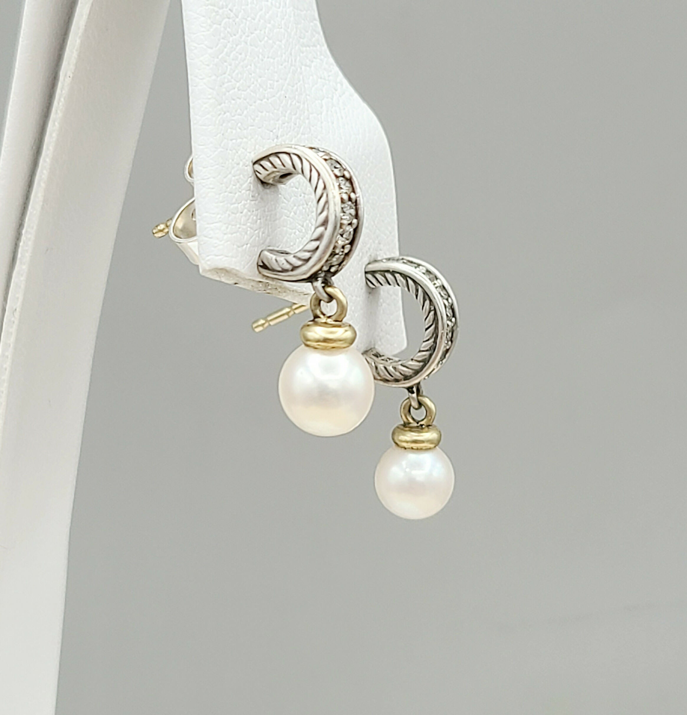 David Yurman Cable Drop Earrings Pearls & Diamonds、mySite、hinf8tx79