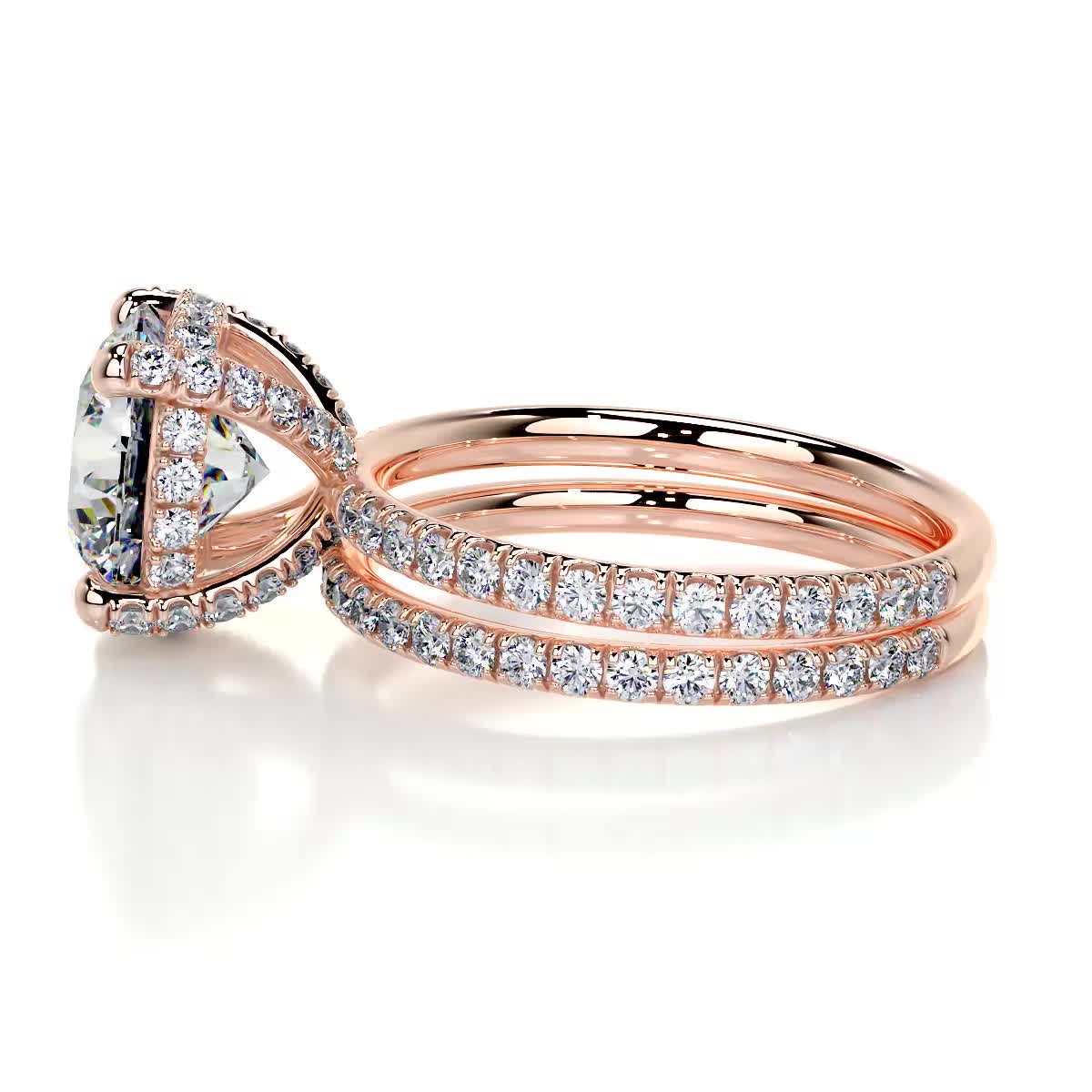 Quinn Moissanite & Diamonds Bridal set -14K Rose Gold、mySite、hinf8tx79