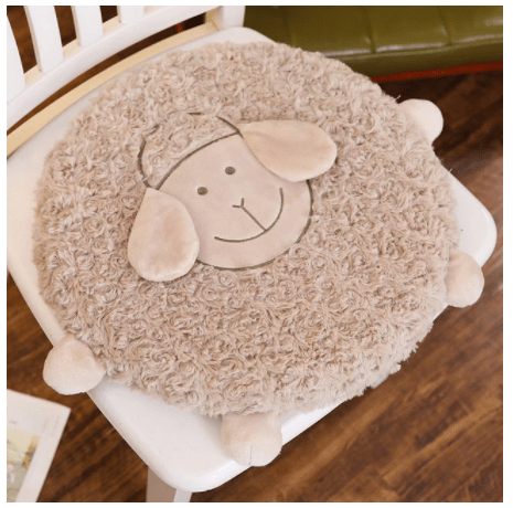 Fluffy Ewe Sheep Plushie, Chair Cushion or Baby Floor Play Mat Embroidered Features *、mySite、g9winljtr