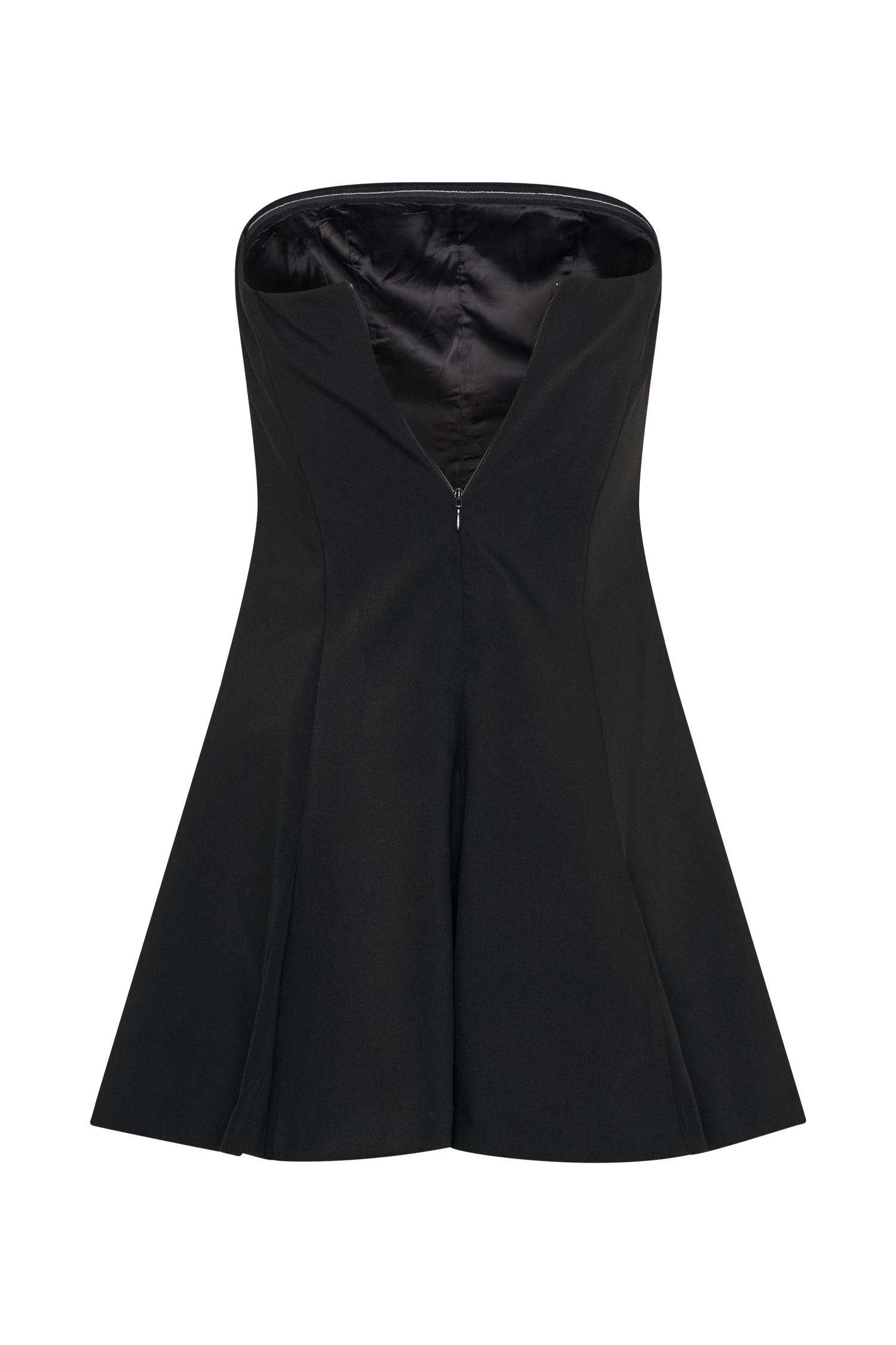 Indiana Strapless Suiting Mini Dress - Black、mySite、solidvoid