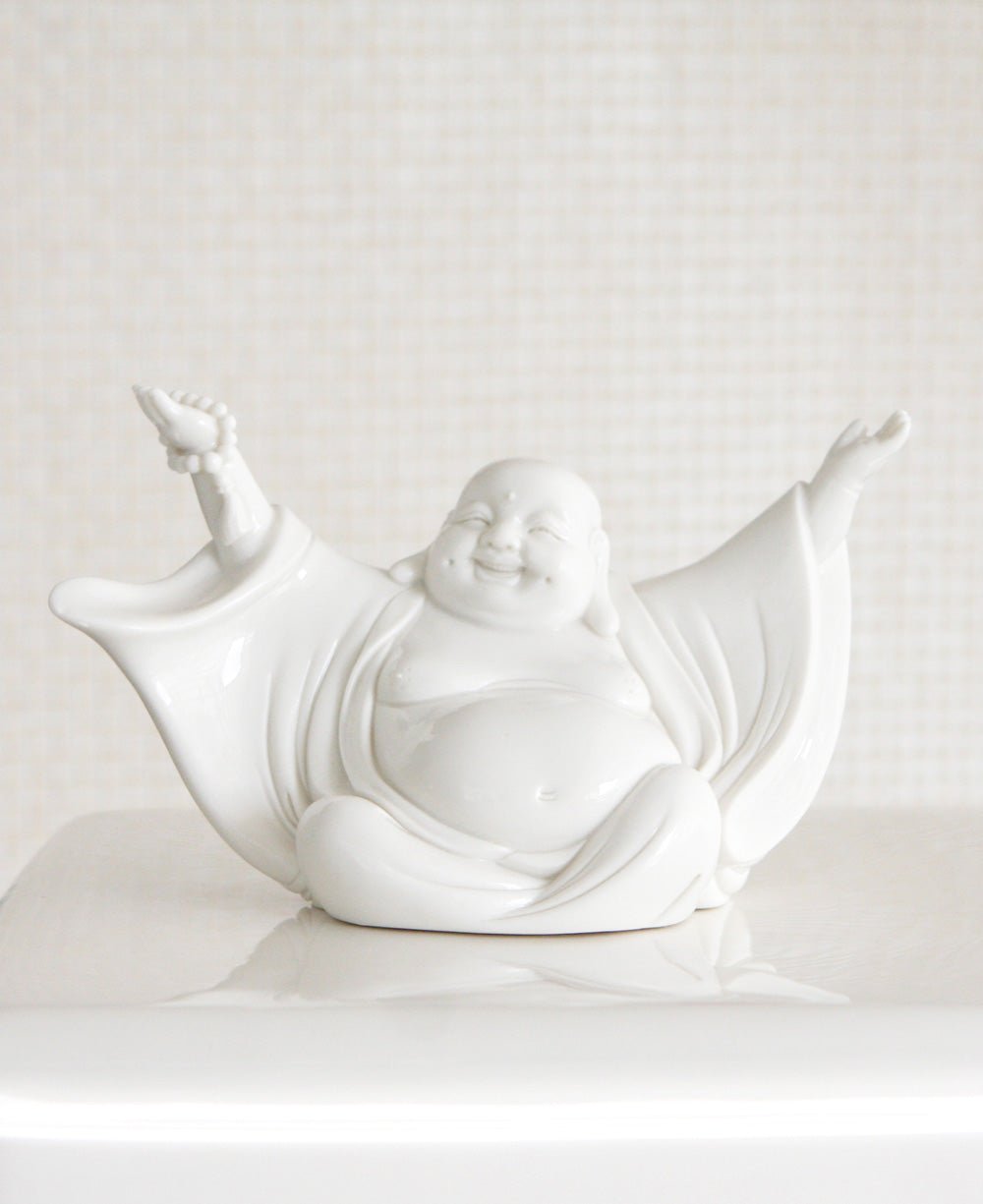 Cheering Happy Buddha Porcelain Statue、mySite、topwebapps