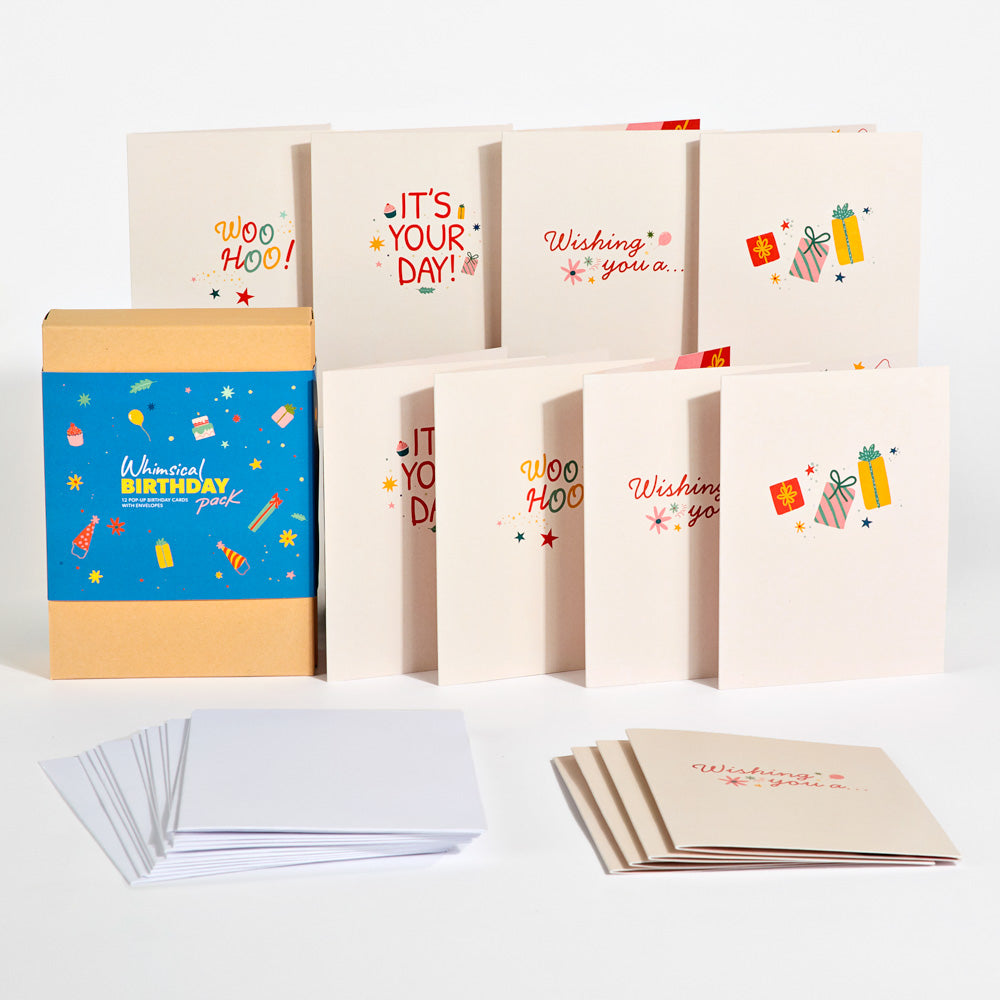 Whimsical Birthday Box Set (Assorted 12-Pack): Paperpop® Card、mySite、solidvoid
