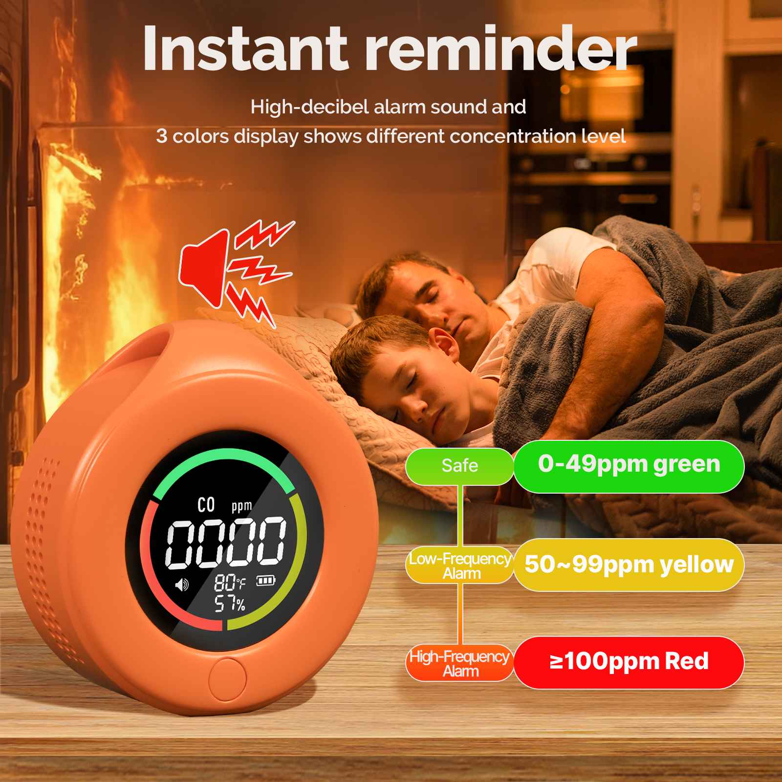Mini Carbon Monoxide Detector Portable Temp/Humi/CO Meter、mySite、fannypackpong